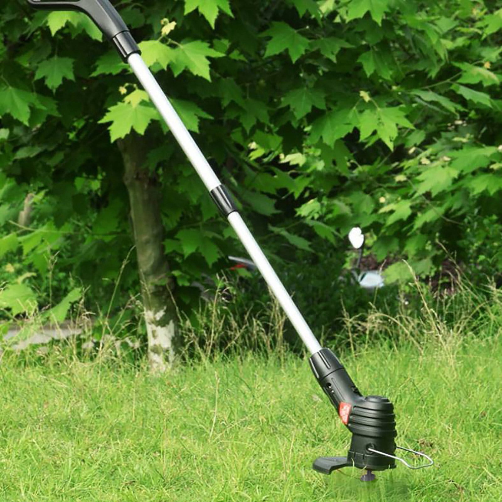 LINMOUA Cordless String Trimmer and Edger, 2-in-1 Electric Lawn Weed Eater with Telescopic Shaft (Black, 8 in) 8ghm0