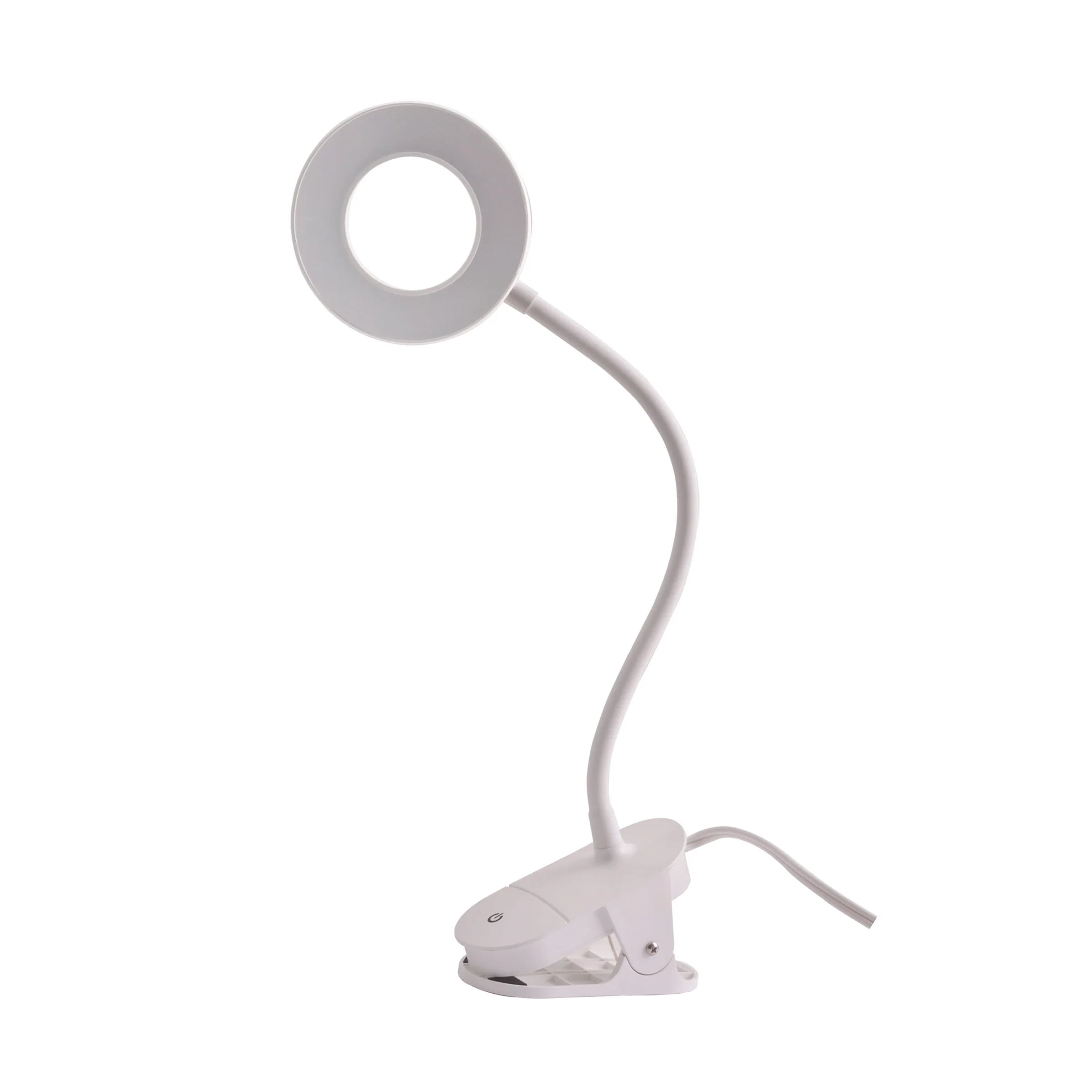 Mainstays LED Ring Light with Flexible Gooseneck and Clip (White, 18.9 in) gj5h7