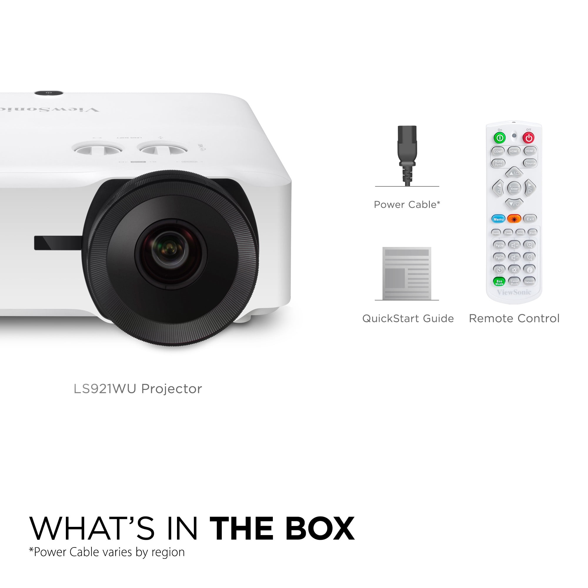 ViewSonic LS921WU 6000 Lumens WUXGA Short Throw Laser Projector (Black, 30 in to 200 in Screen) huch7