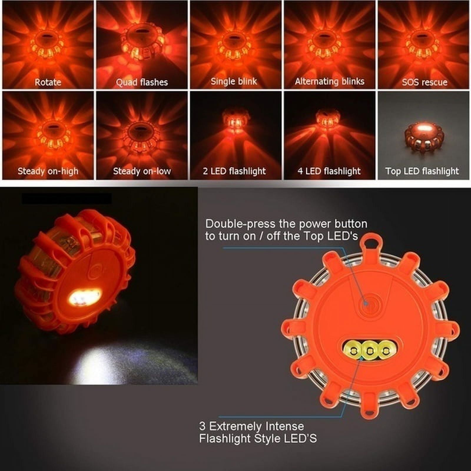 Dicasser 8-LED Roadside Emergency Flare Beacon Safety Warning Light (Gold, 1-Pack) kexeb - Image 3