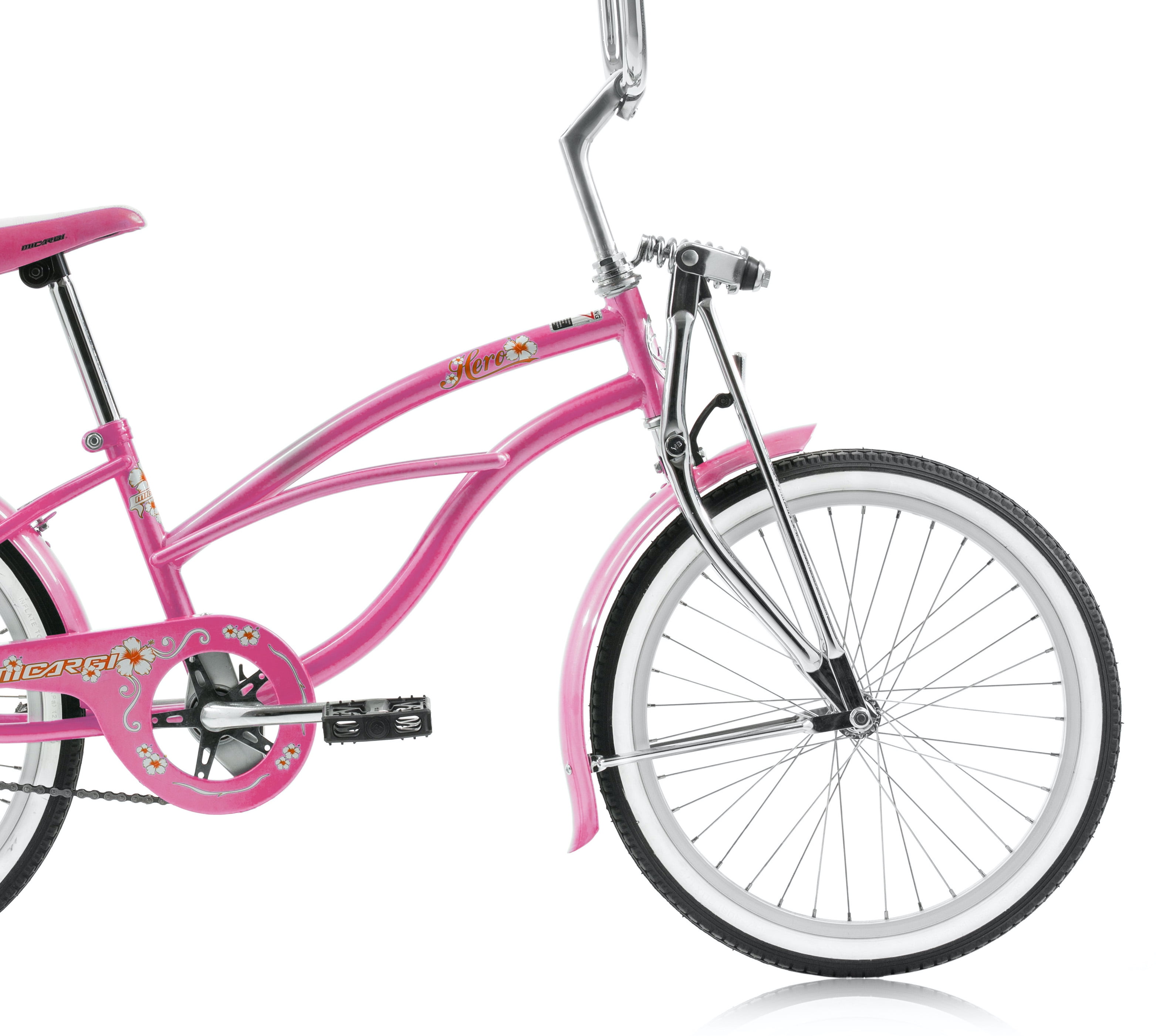 Wonder Wheels 20 in. Beach Cruiser Lowrider Bicycle with Banana Seat (Pink, 20 in.) 7d7et