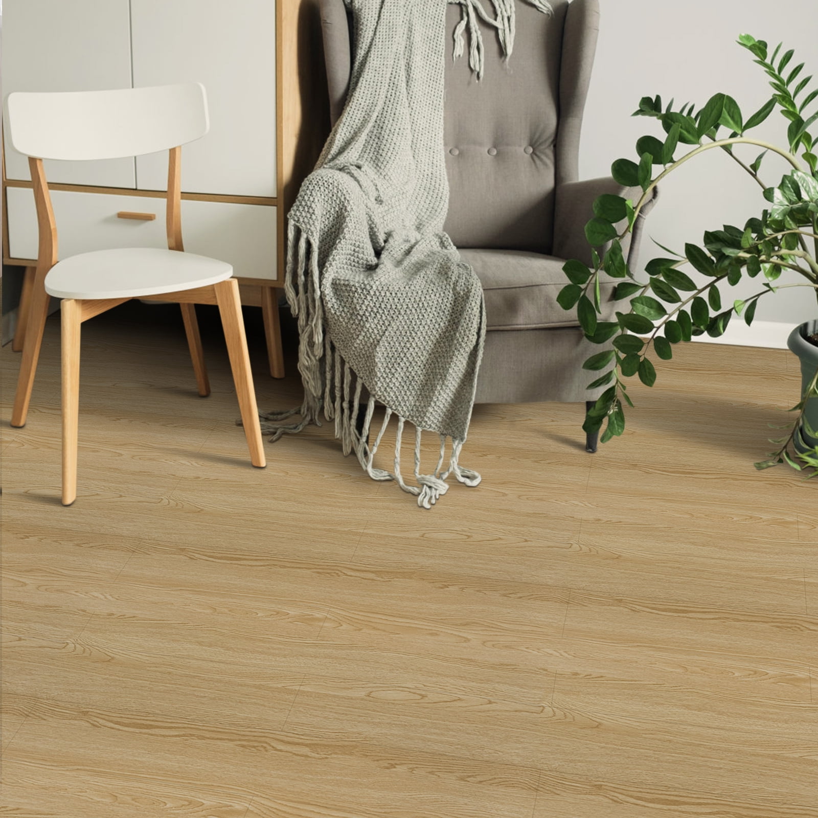 Lxcreat Peel and Stick Vinyl Flooring Roll, Durable Self-Adhesive Wood Grain Floor Tiles (Brown, 15.7 in x 118 in) no27t