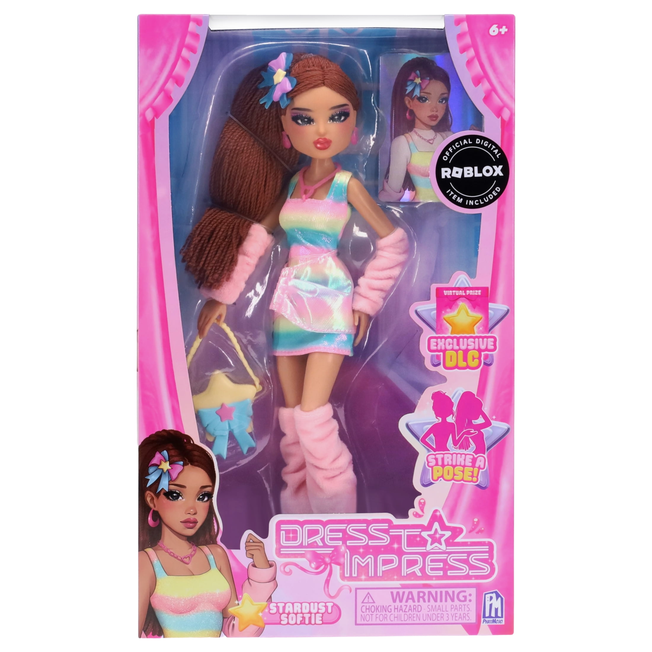 Dress to Impress Stardust Softie Fashion Doll with Posable Articulation and Exclusive DLC Code (Pink, 12 in) 71ogv