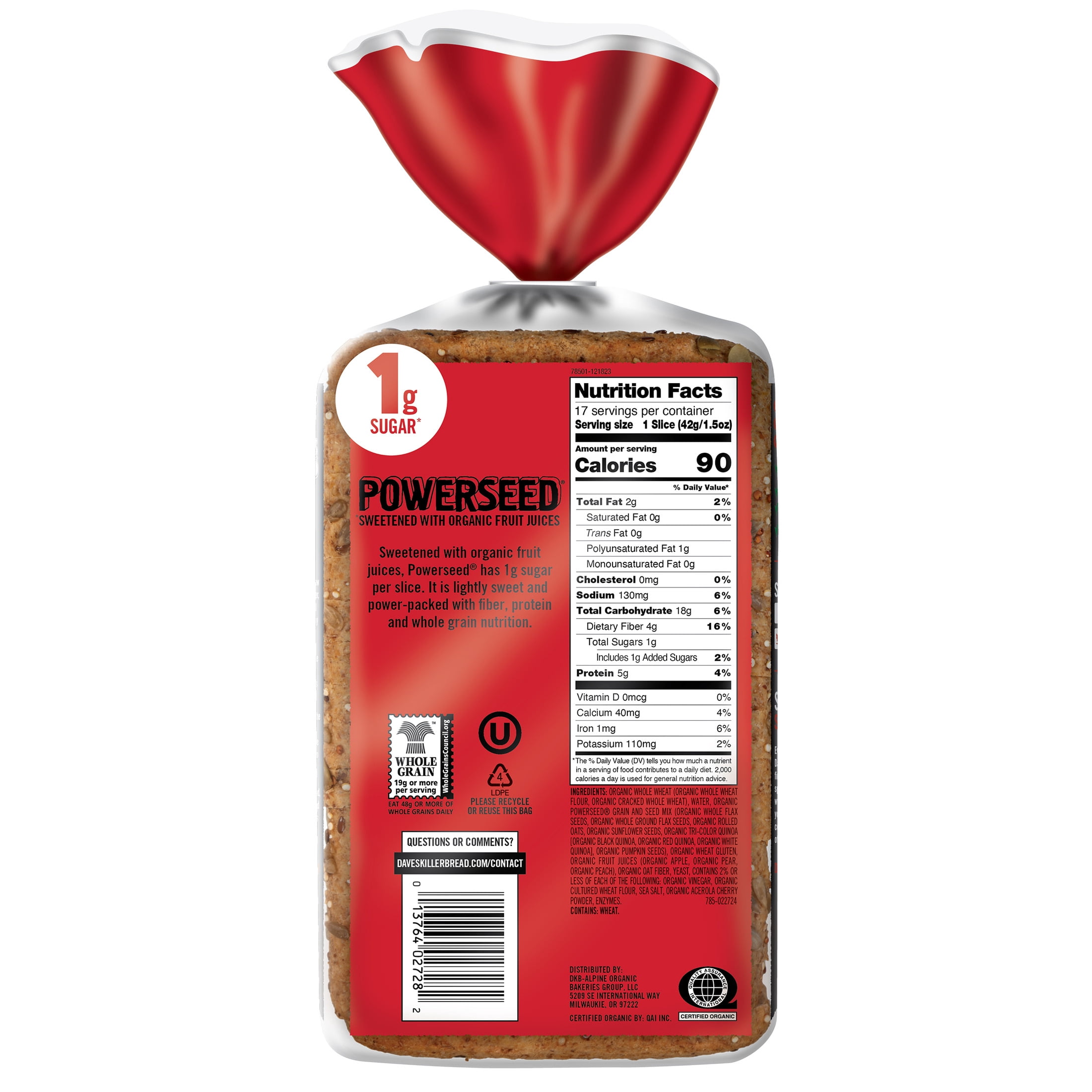 Dave's Killer Bread Powerseed Organic Seeded Bread (25 oz) 4485j