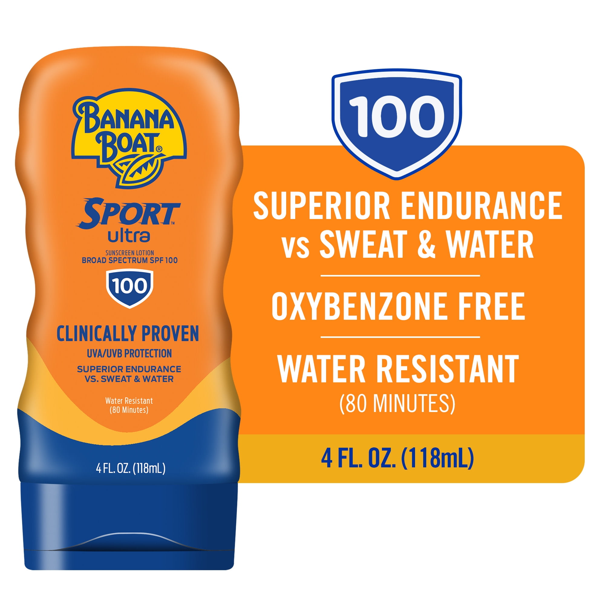 Banana Boat Sport Ultra Sunscreen Lotion Broad Spectrum SPF 100 (White, 4 fl oz) bfsec