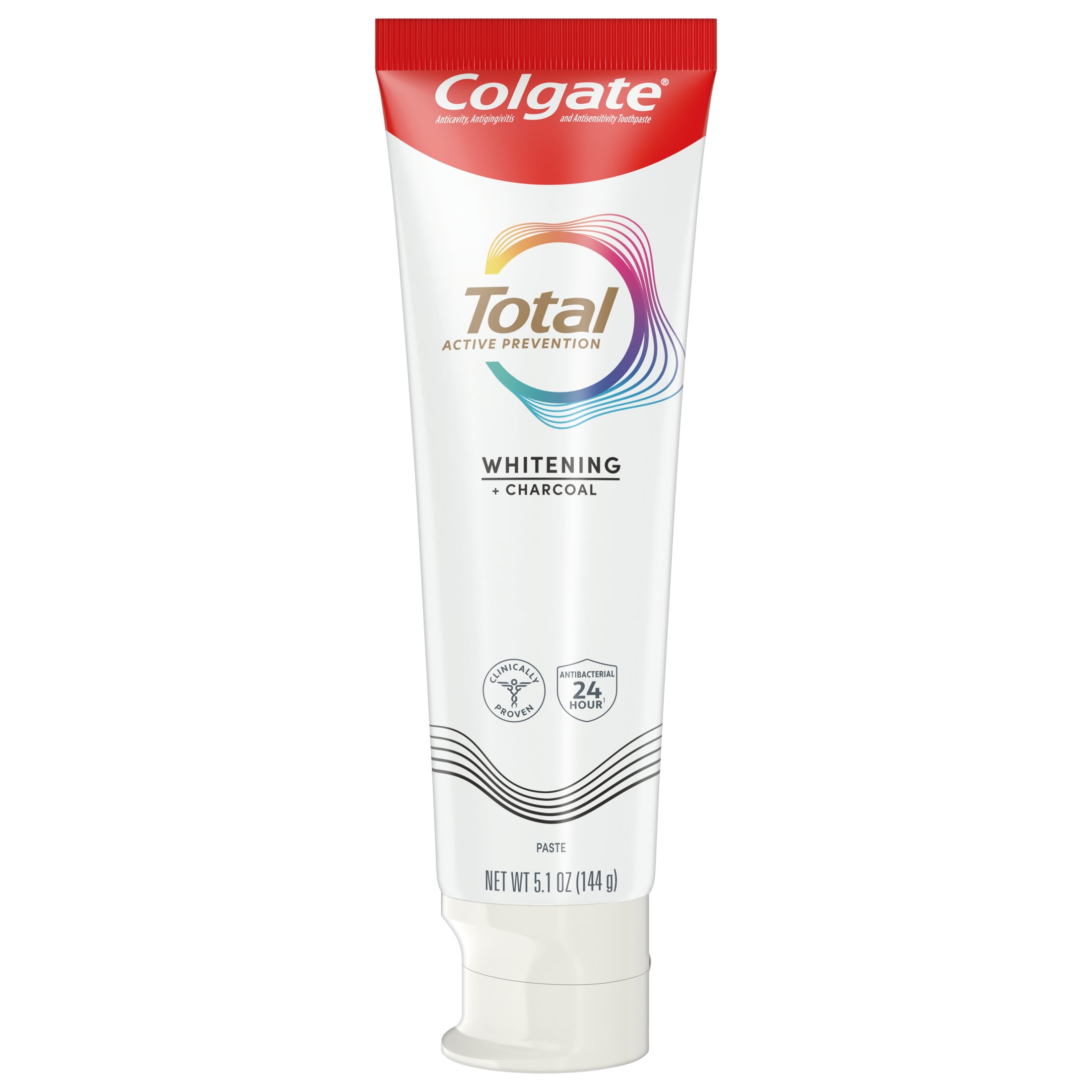 Colgate Total Active Prevention Whitening and Charcoal Toothpaste, Mint (5.1 oz) s7gvq