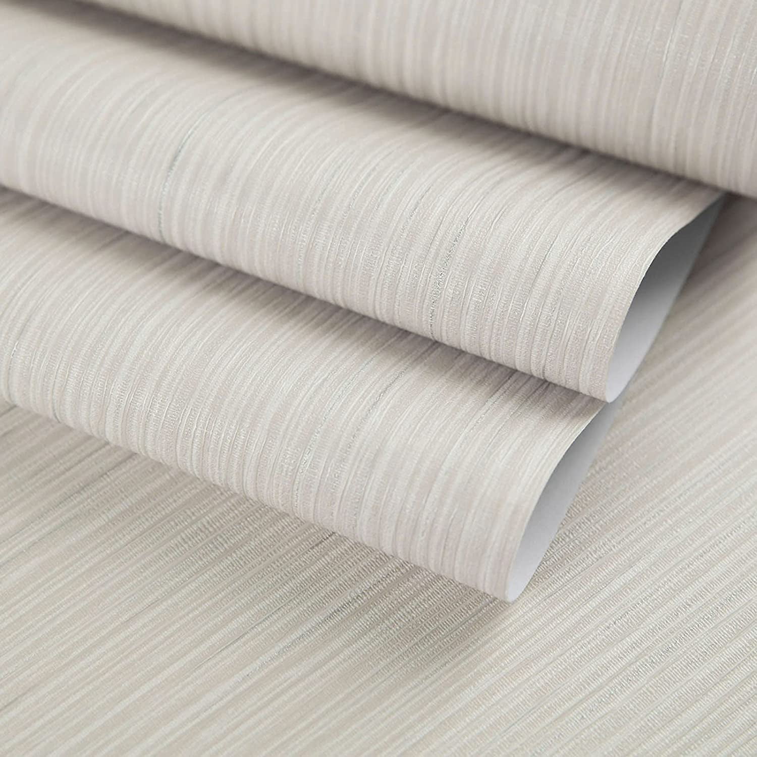 UMIGGEE Faux Grass Cloth Textured Wallpaper Peel and Stick Contact Paper for Furniture and Walls (Beige, 17.7 in x 118 in) 8ke71