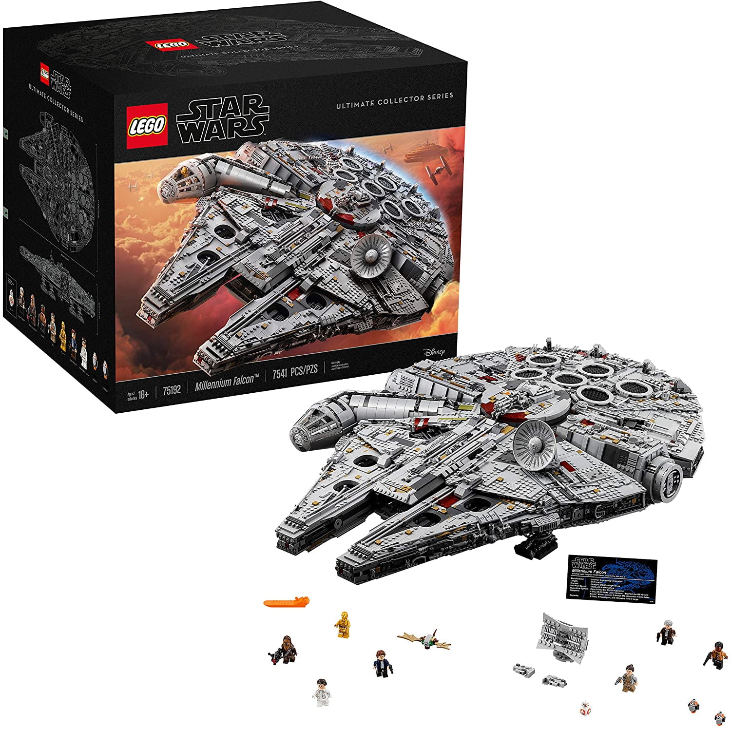LEGO Star Wars Millennium Falcon 75192 Expert Building Set and Starship Model Kit (7,541 Pieces) hh8jy