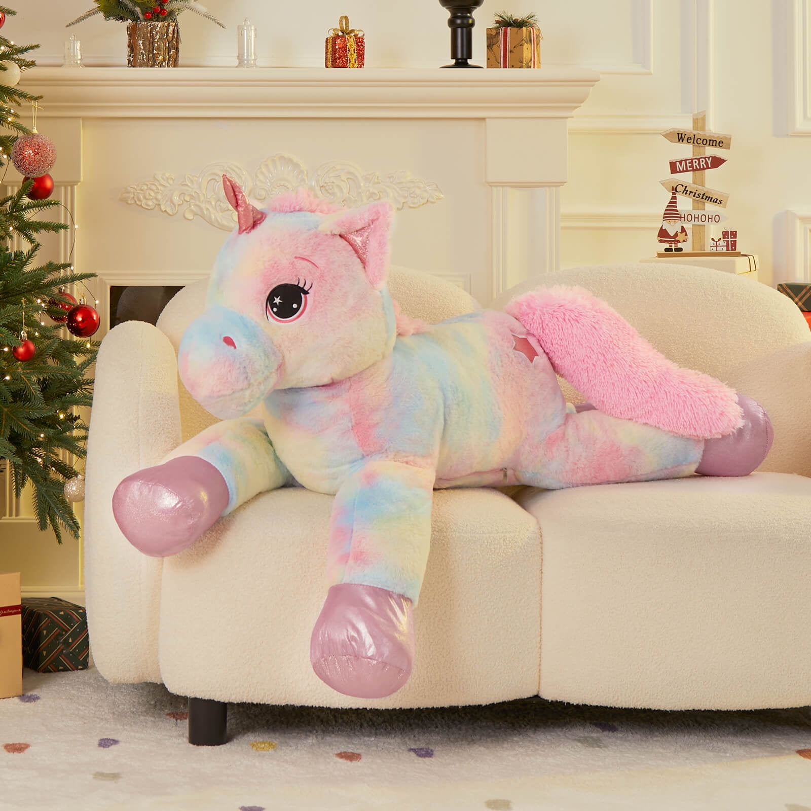 MaoGoLan Giant Unicorn Stuffed Animal Plush Toy, Soft Huggable Pillow for Kids (Pink, 43 in) d1549