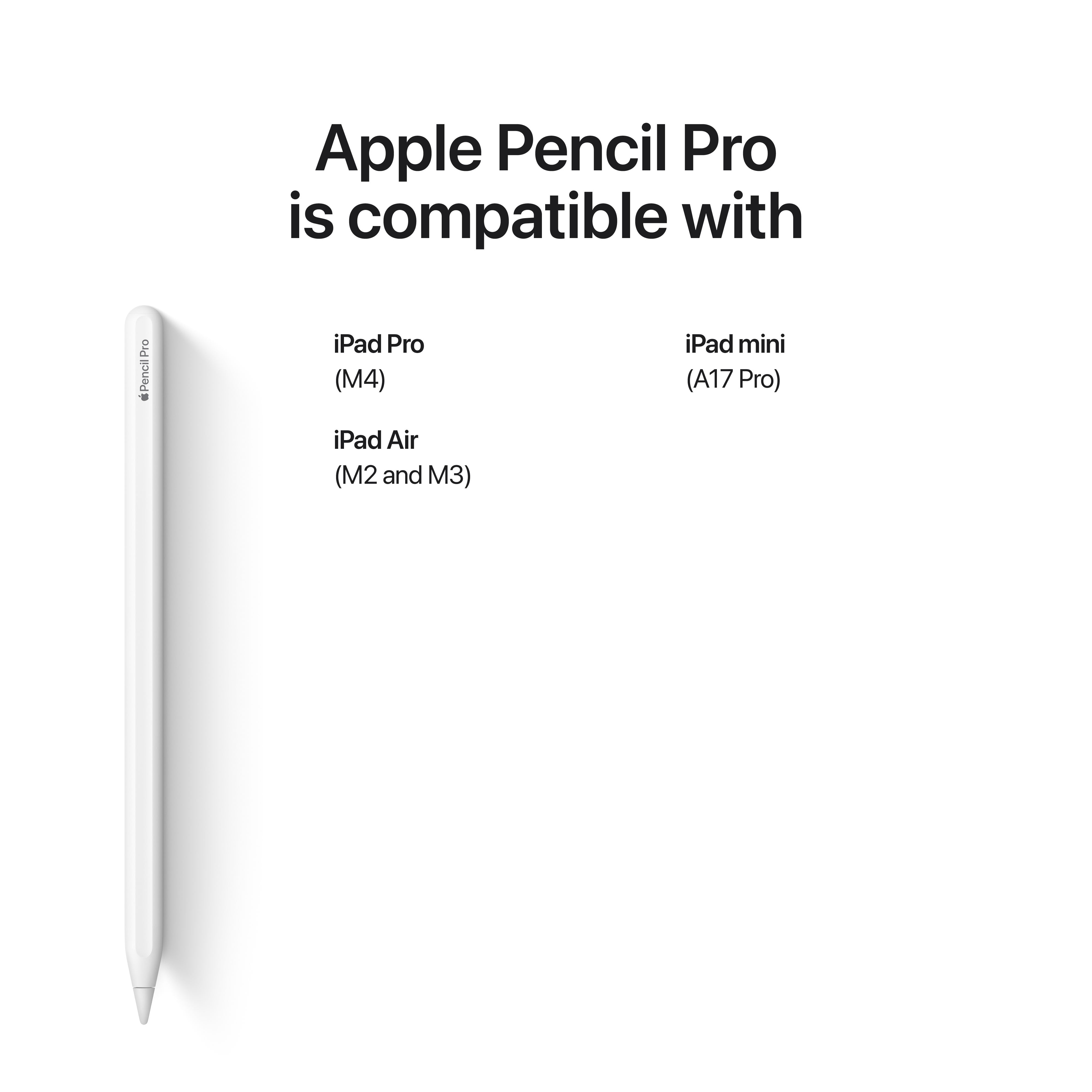 Apple Pencil Pro Stylus for iPad with Pixel-Perfect Precision and Magnetic Charging (White) a2ru2