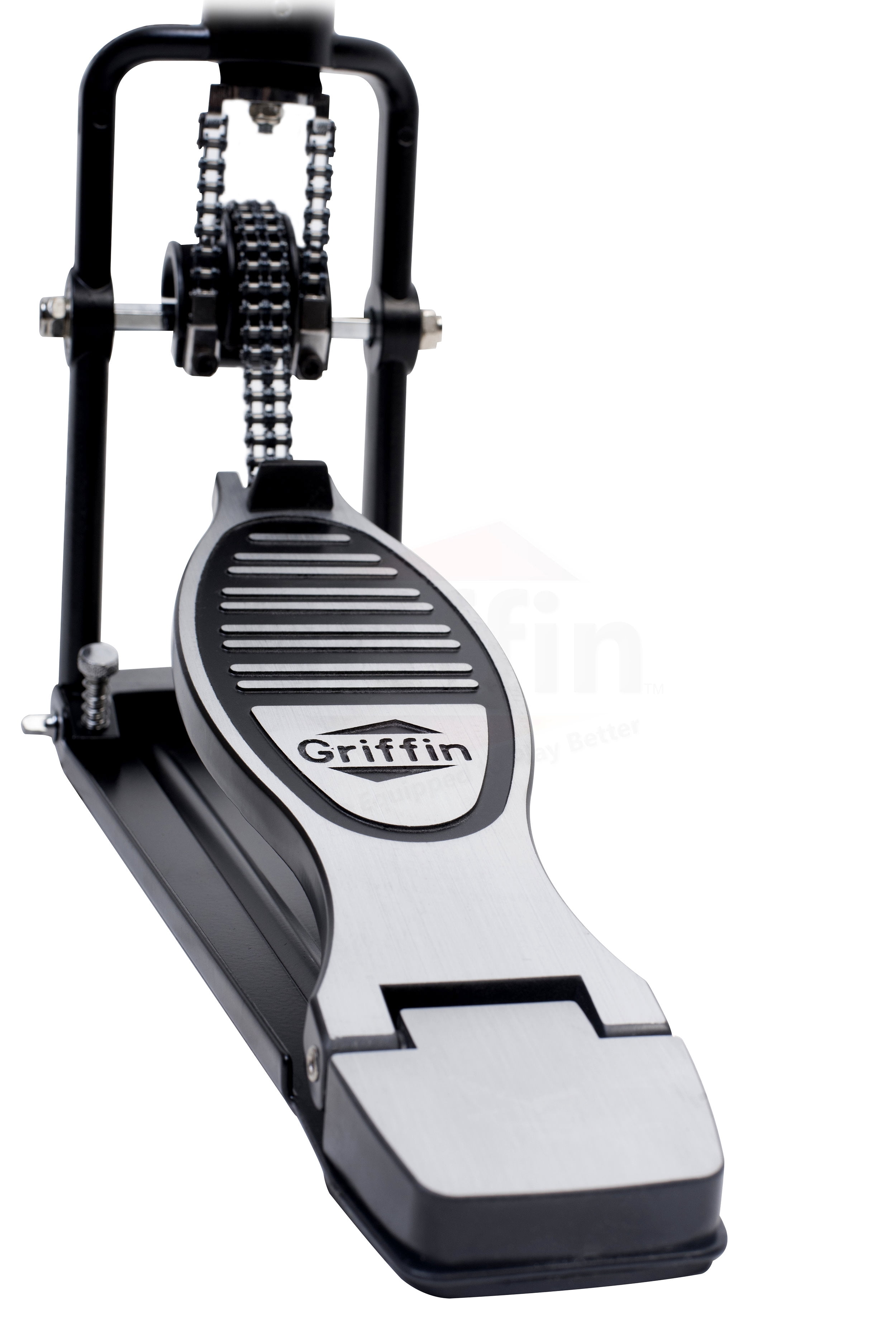 Griffin Remote Hi-Hat Cymbal Stand with Auxiliary Cable Foot Pedal (Chrome, 4.5 ft Cable) boi7o