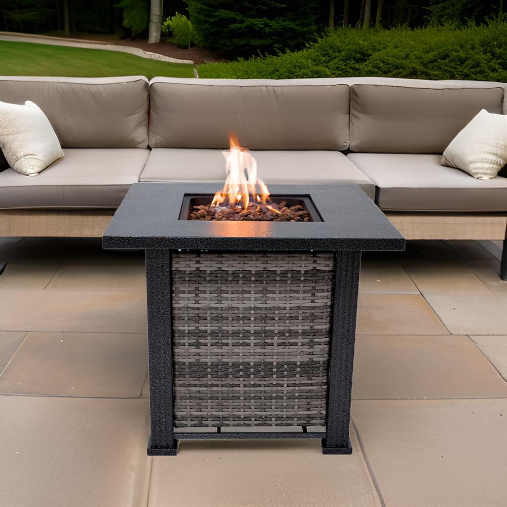 Sol Living Adana 28 in Outdoor Propane Fire Pit Table (Grey, 28 in x 28 in x 24.4 in) 005sh