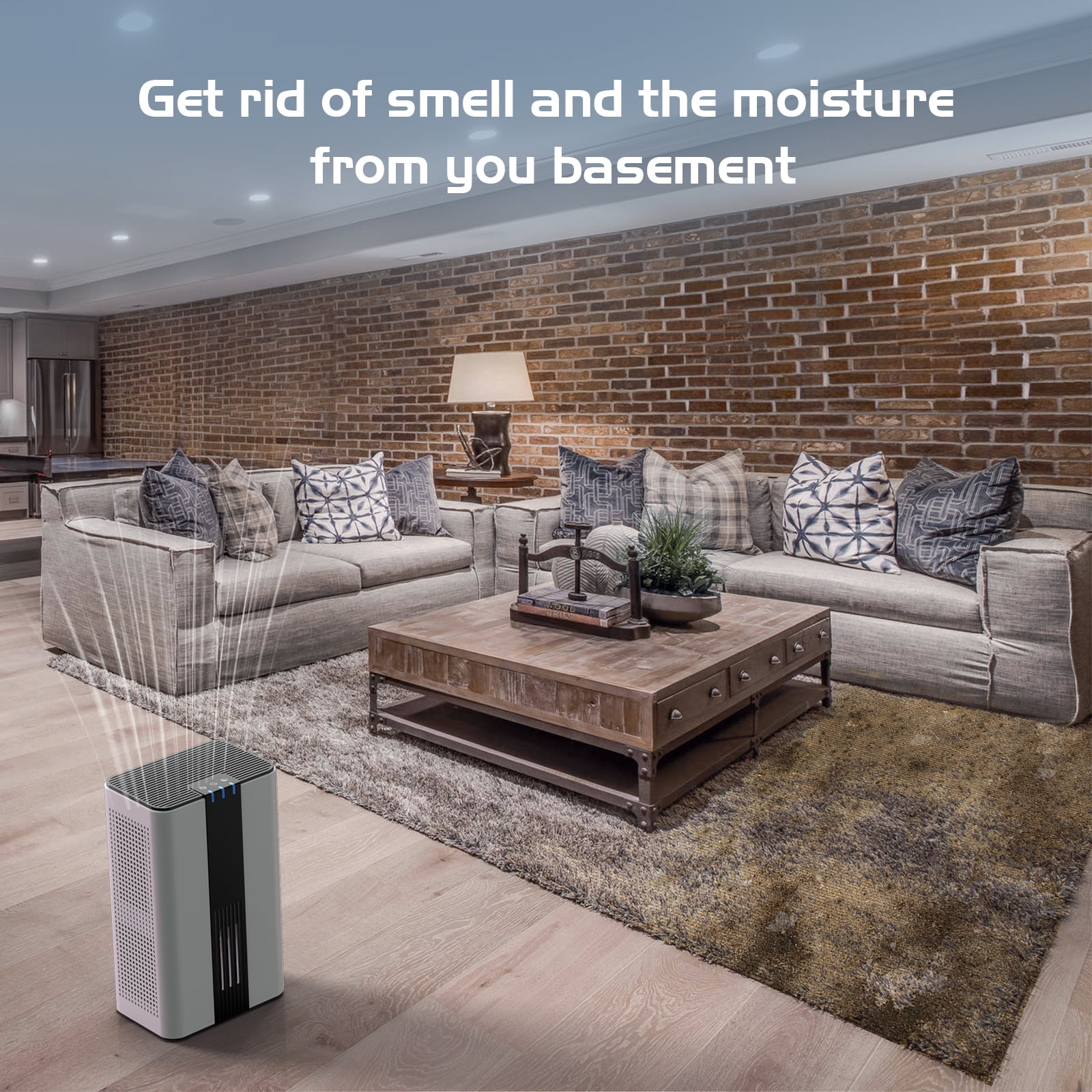 AIRFIRE Portable Dehumidifier for Home, Ultra Quiet Semiconductor Moisture Control with Auto Shut-Off (White, 86 fl oz) umrdz