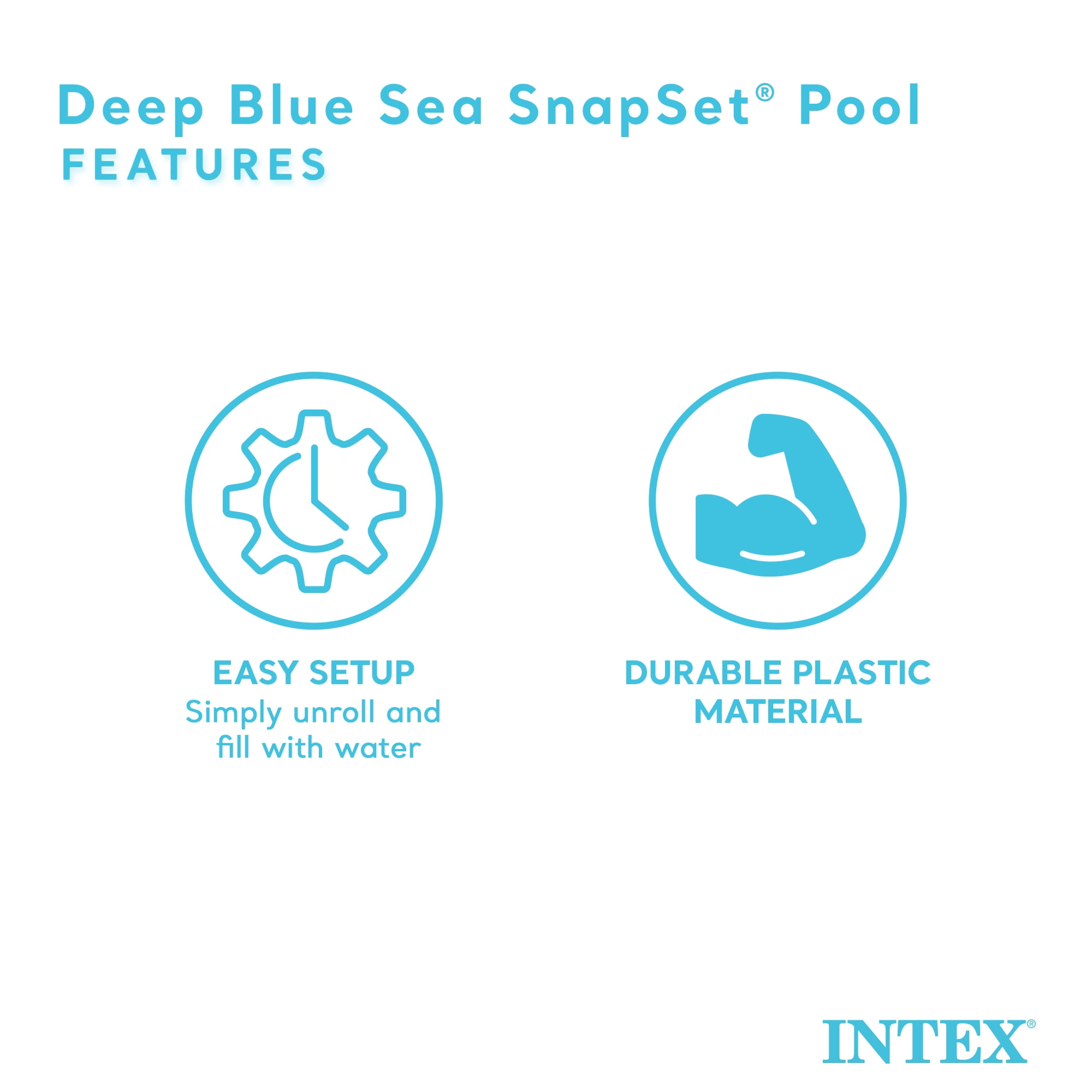 Intex Deep Sea Blue SnapSet Instant Kiddie Pool (Blue, 8 ft x 18 in) g1sjw