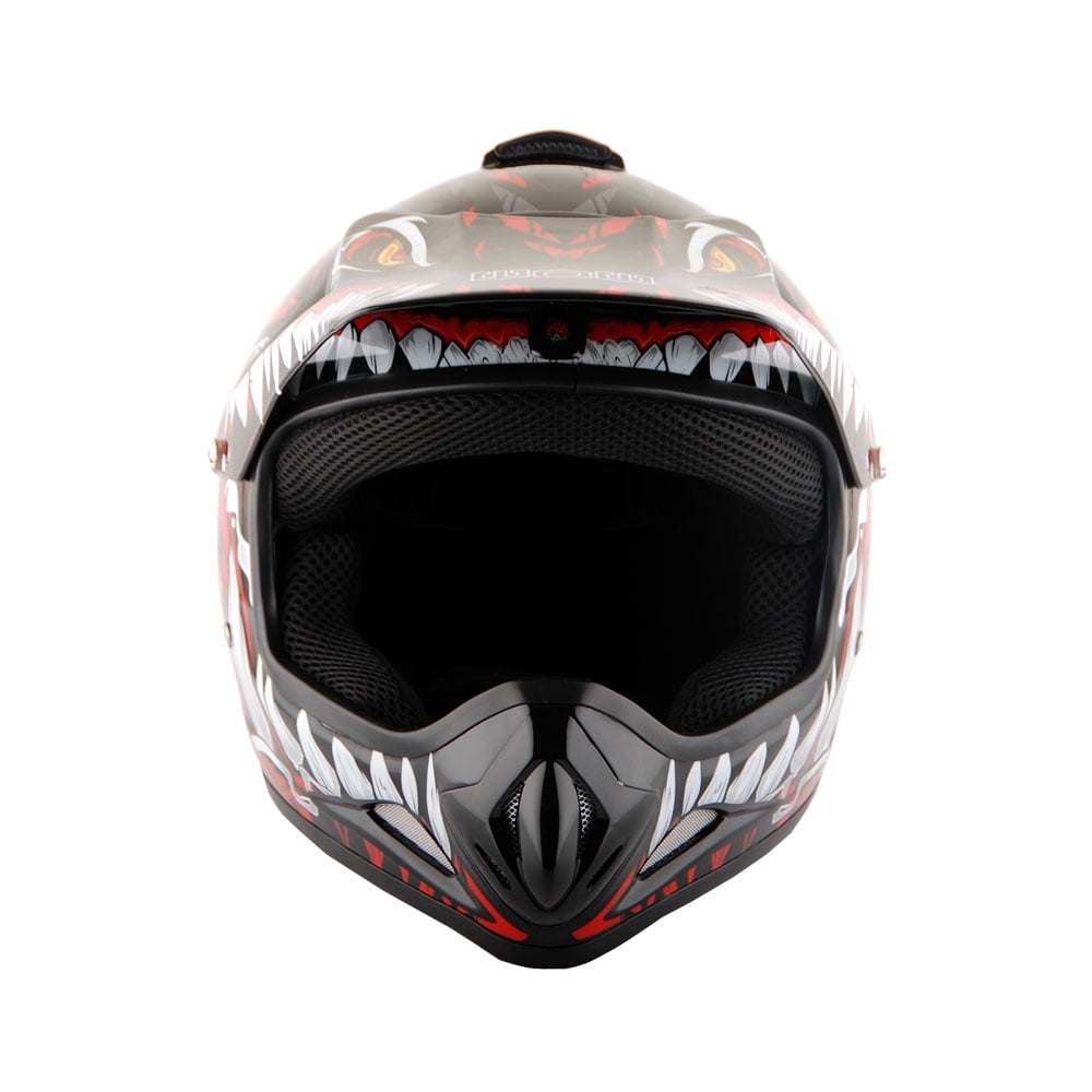 Wow! Youth Motocross Helmet for BMX ATV Dirt Bike Racing (Red, Small) 6icta
