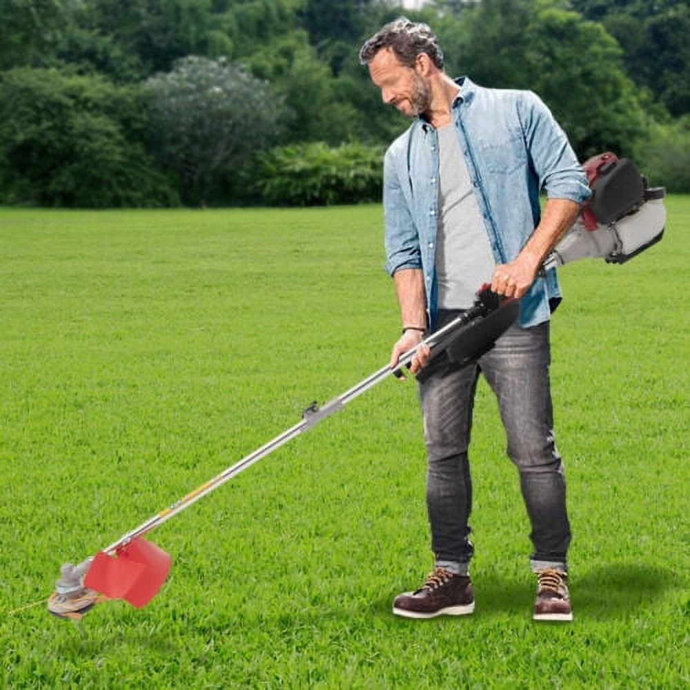 Generic 4-Stroke 35.88cc Gas String Trimmer Lawn Weed Edger with Shoulder Strap (Red, 24.7 fl oz) 35srz