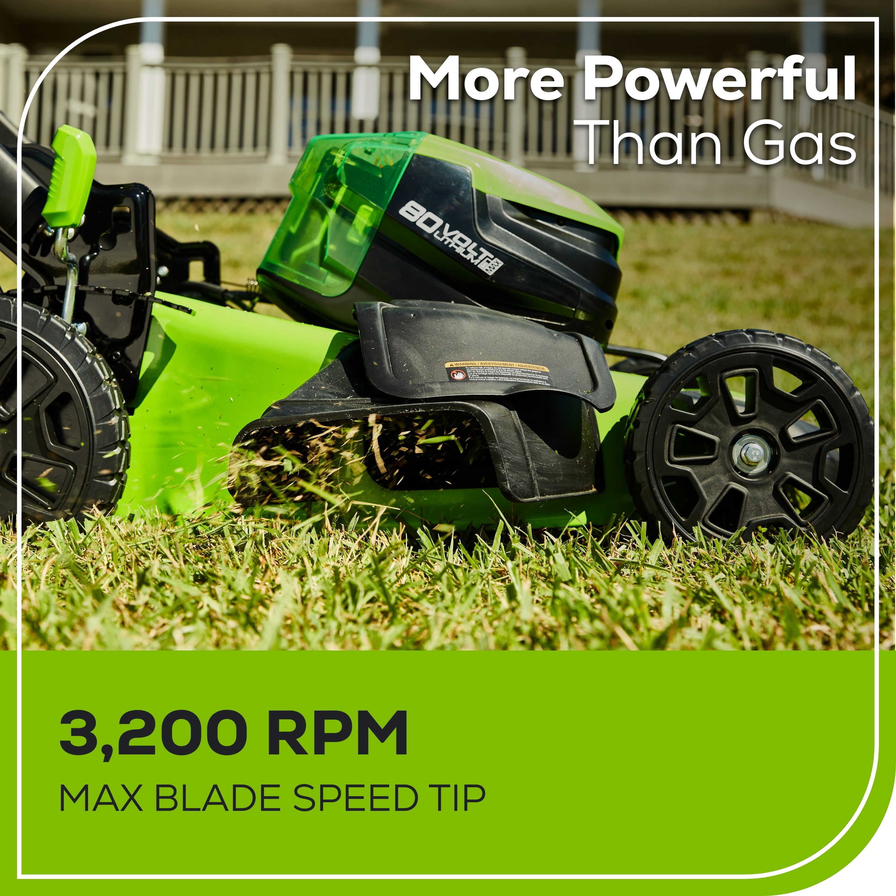Greenworks 80V Cordless Self-Propelled Walk-Behind Lawn Mower (Green, 21 in) m3yts
