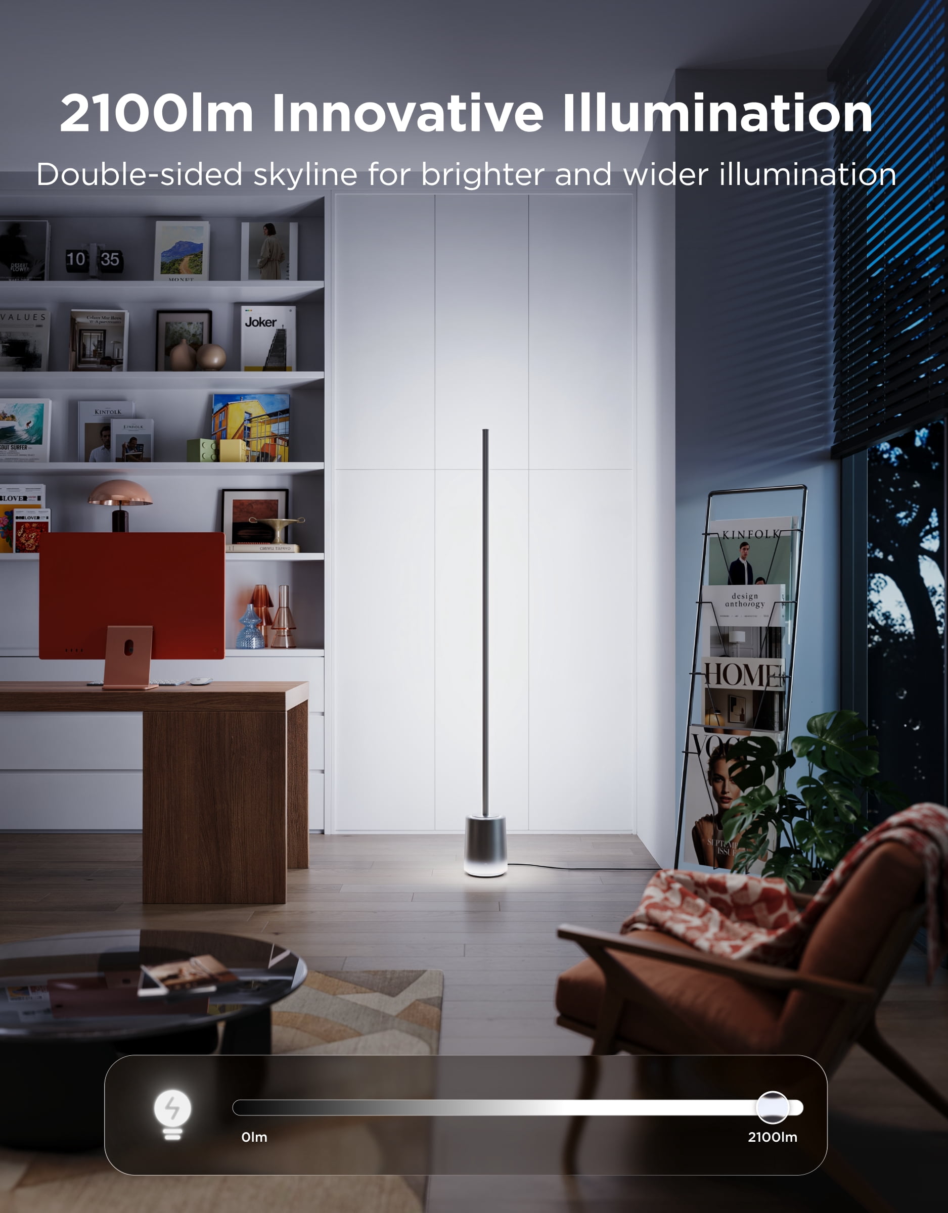 Govee Floor Lamp 3 Smart LED Standing Lamp with LuminBlend+ Technology (RGBIC, 2100lm, 1000K-10000K) 4frsc