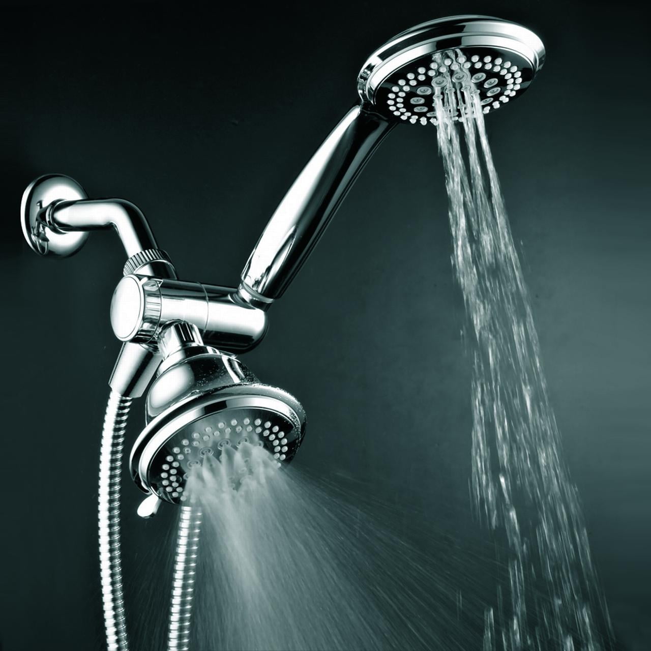 HotelSpa 36-Setting Luxury 3-Way Shower Combo with Dual 4-inch Shower Heads (Chrome, 1.5 lb) 86qr7