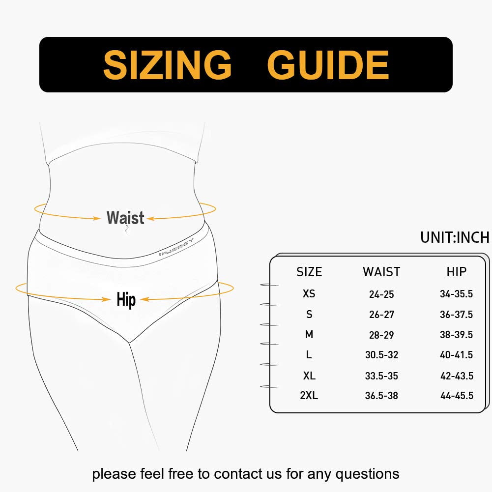 INNERSY Women's Cotton Hipster Panties Sport Underwear (Black, Large, 6-Pack) sq91b
