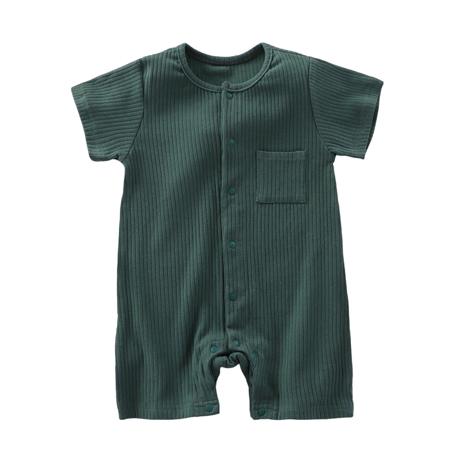 THDHVS Baby Onesie Short Sleeve Cotton Romper (Green, 0-3 Months) htebz