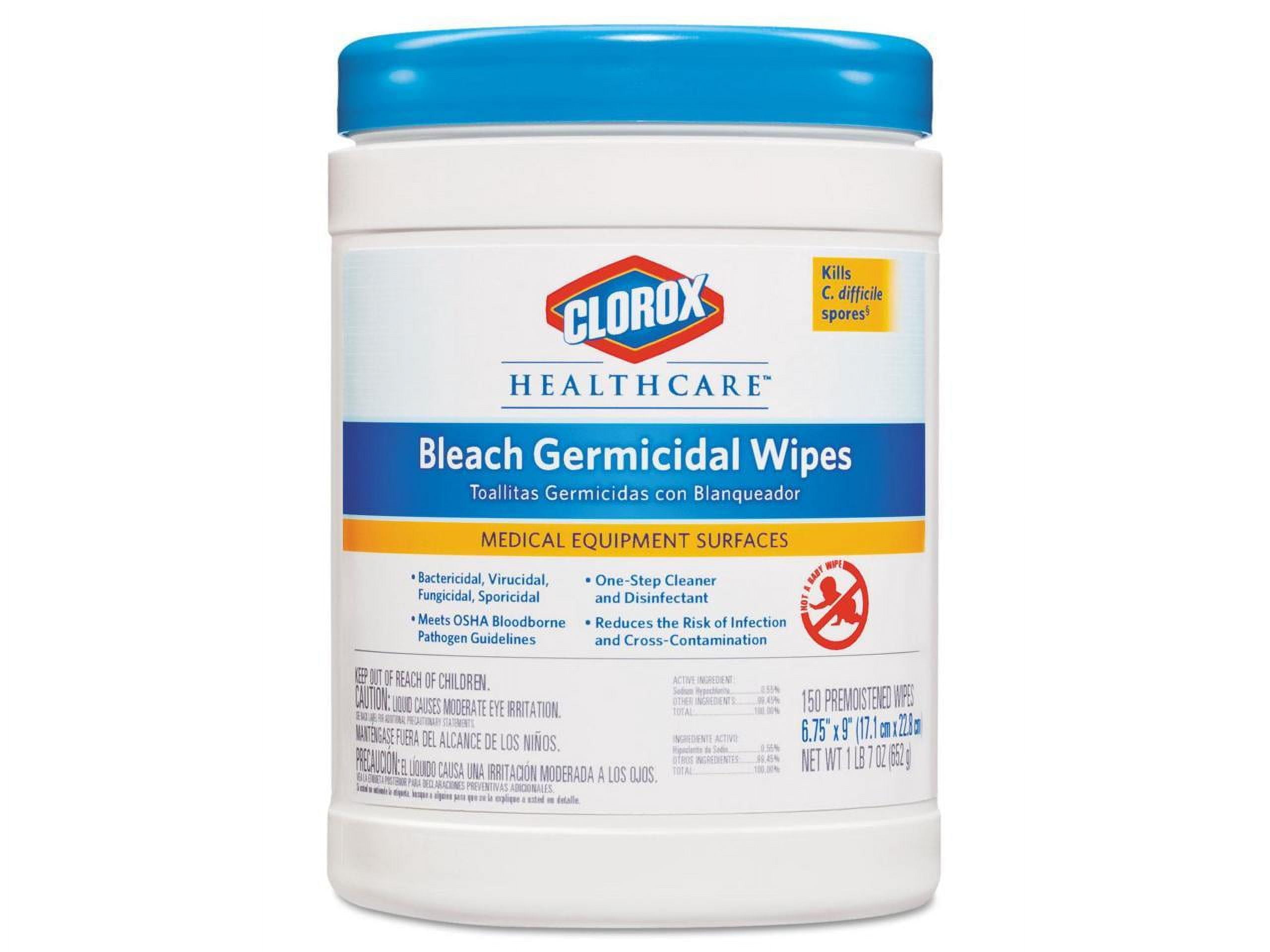 Clorox Healthcare Bleach Germicidal Wipes, EPA Registered Disinfectant (White, 150 Count) 8ri8l