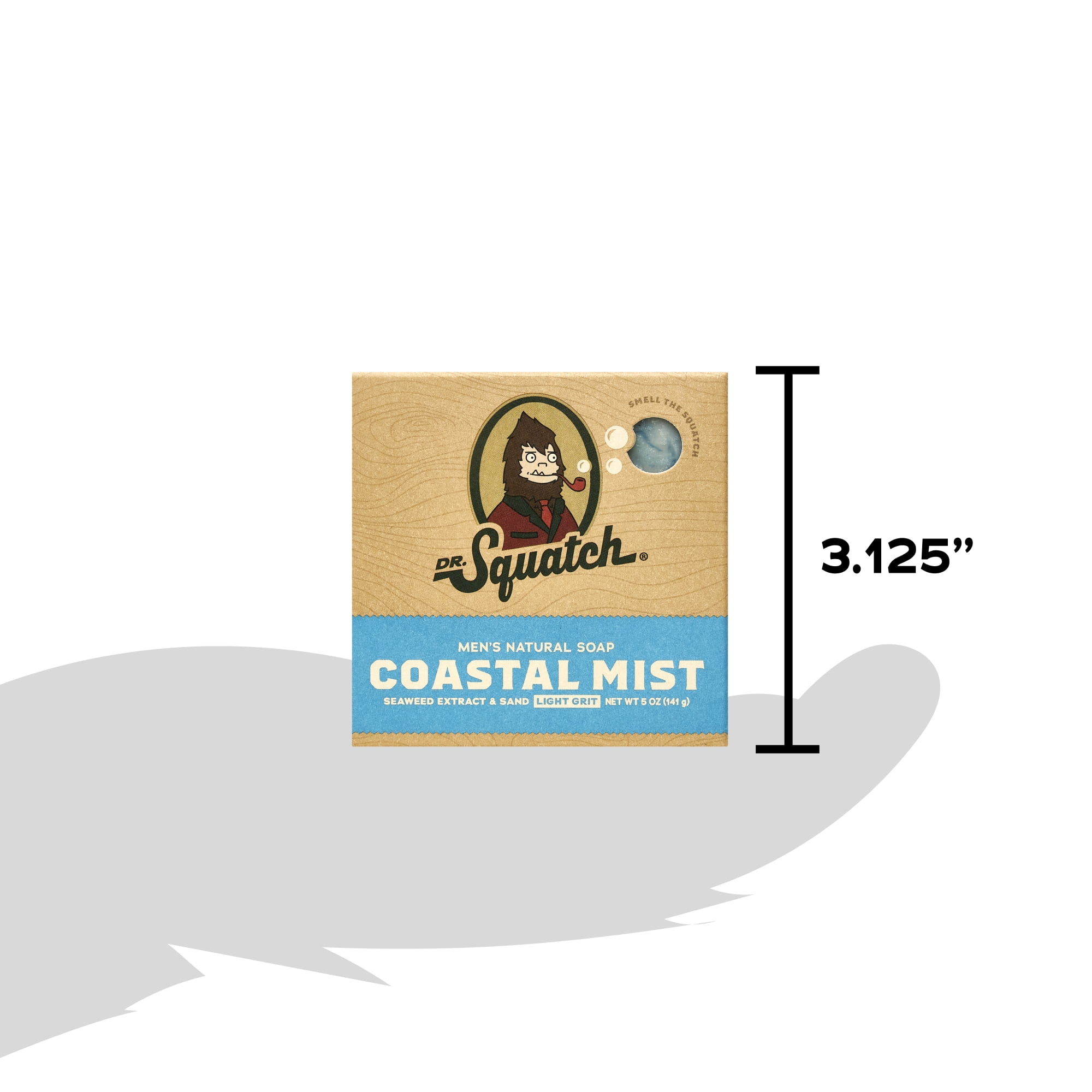 Dr. Squatch Men's Natural Bar Soap, Coastal Mist Scent, Cold Processed (5 oz) 1yn72