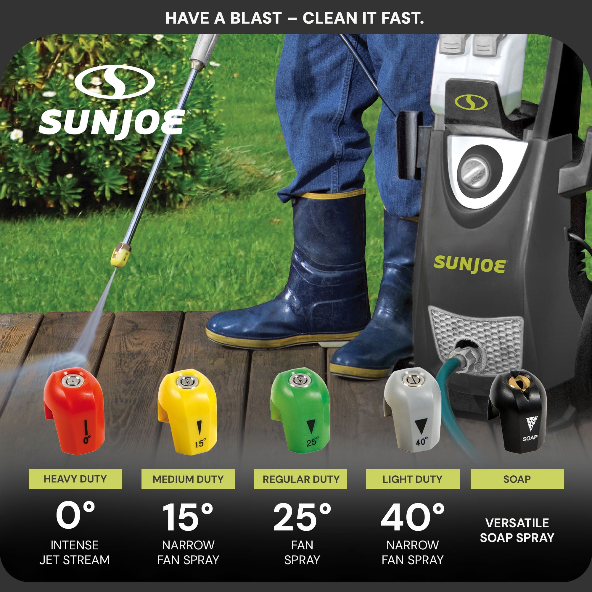 Sun Joe SPX3000-TPS Electric Pressure Washer Quick-Connect Spray Tip Set (Multicolor, 15-Piece Pack) 1j00d