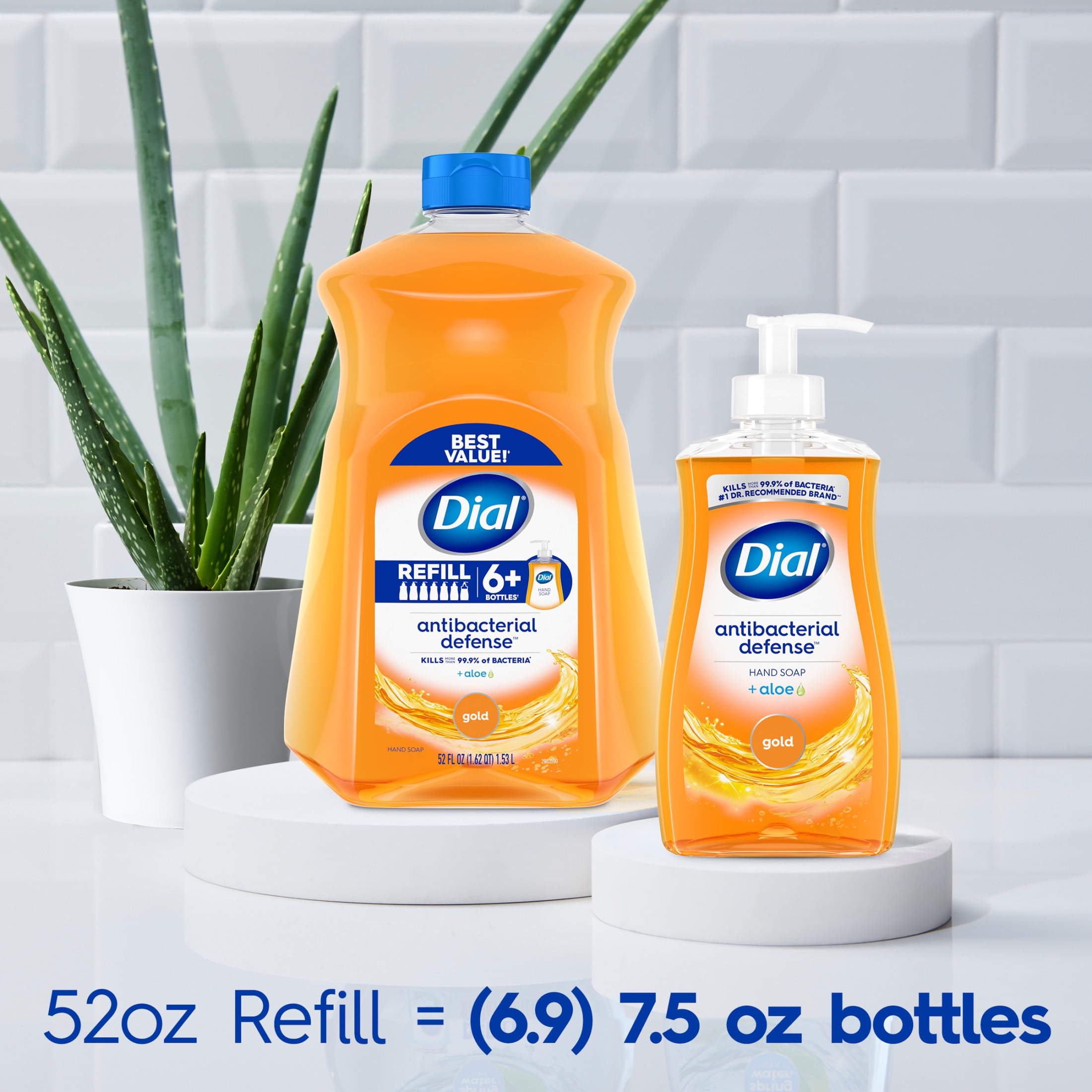 Dial Antibacterial Defense Liquid Hand Soap Refill (Gold, 52 fl oz) 8p39j