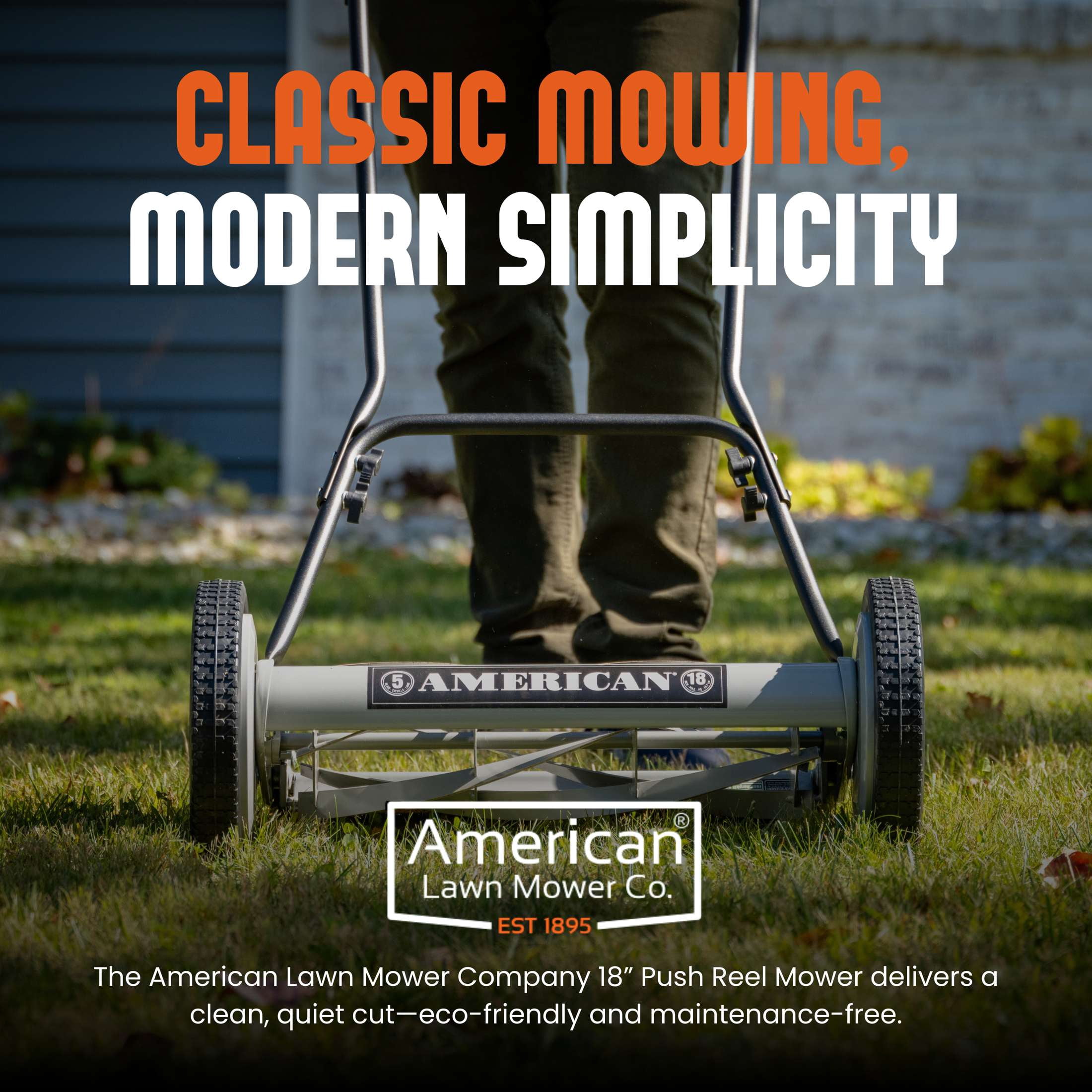American Lawn Mower 1815-18 Push Reel Mower (Blue, 18 in) pmhhd