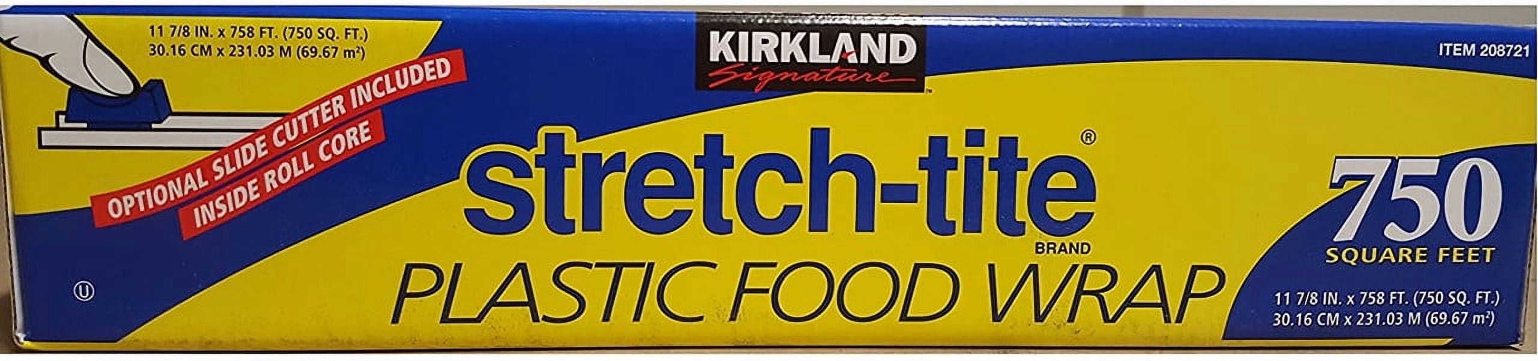 Kirkland Signature Stretch-Tite Plastic Food Wrap (Clear, 11.875 in x 750 ft) 8y7kp