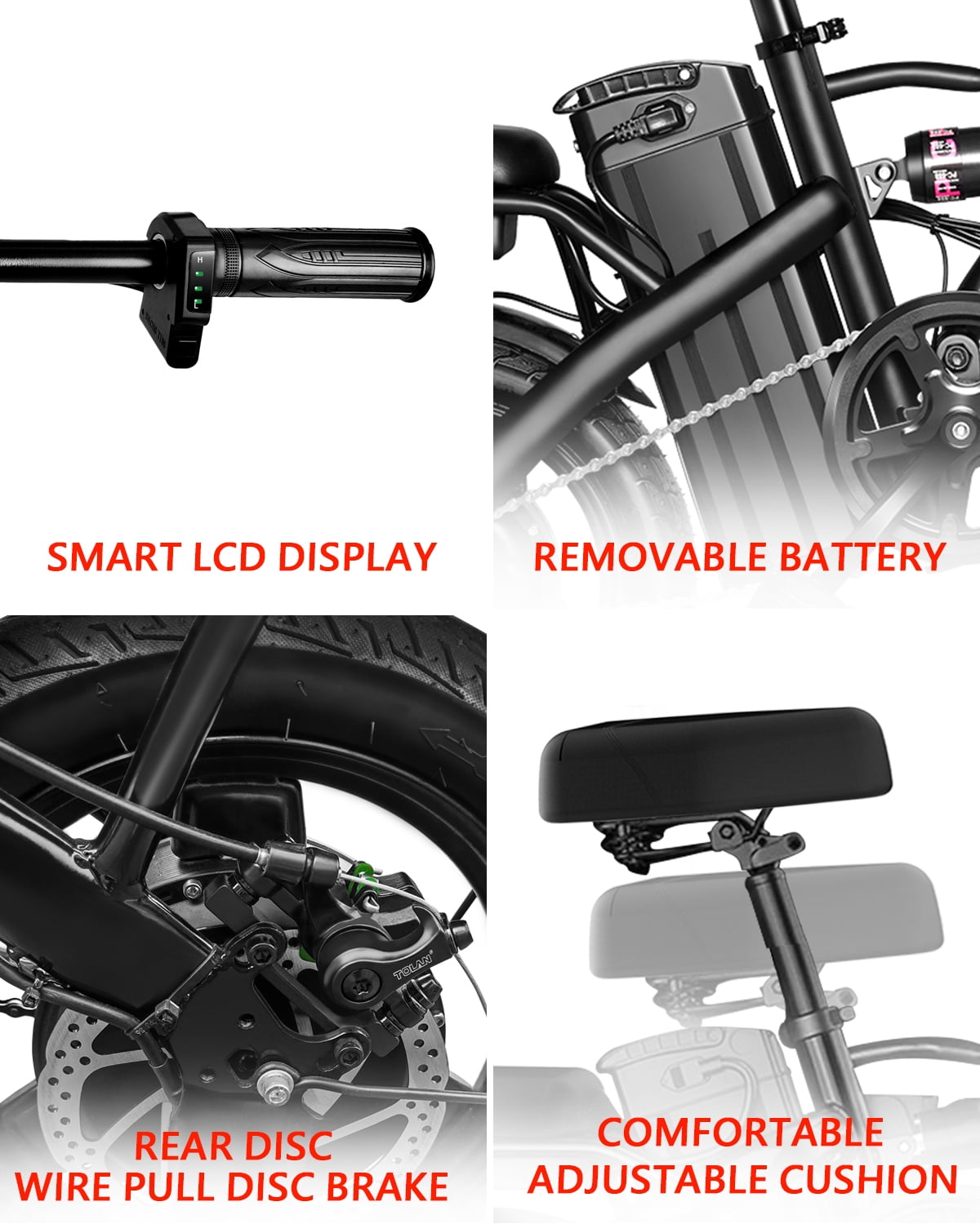APYEAR 14 in Folding Electric Bike, 500W Commuter E-Bike for Adults, Portable Design (Black, 14 in) 27tr1