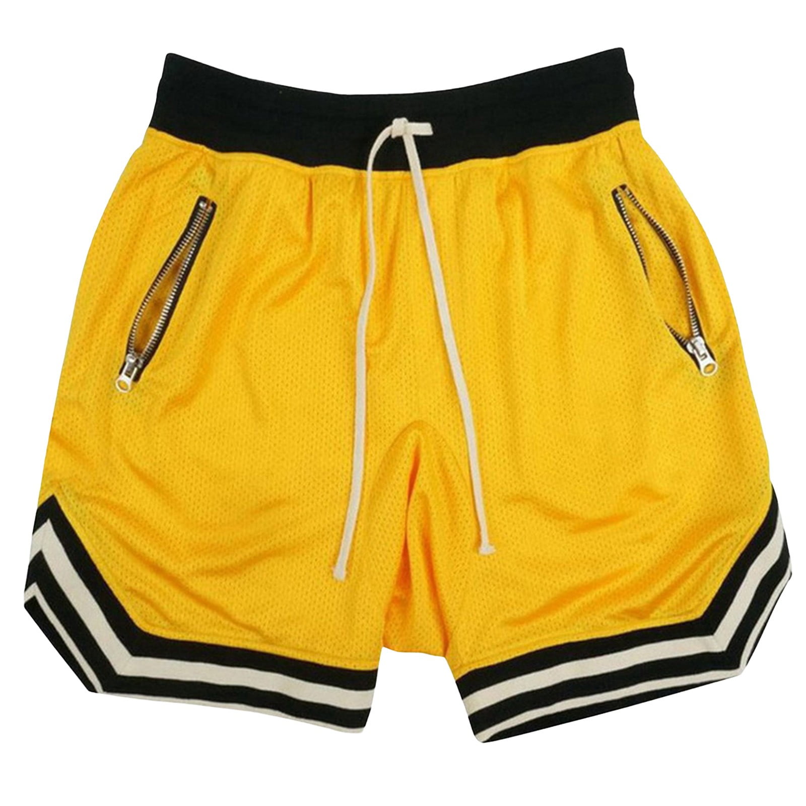 BLCHUNen Mens Basketball Shorts Lightweight Athletic Gym Running Shorts with Pockets (Black, 2XL) 086i4