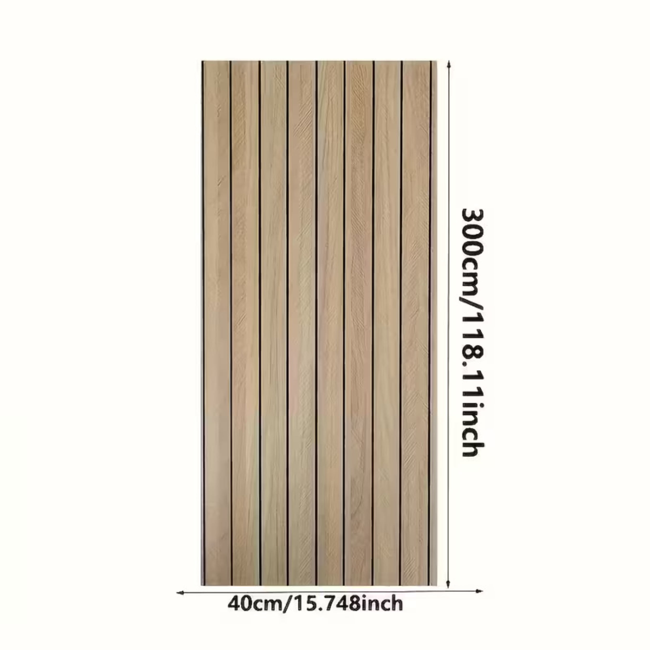 Generic Peel and Stick PVC Slat Wall Panel, Self-Adhesive Faux Oak Wood Grain 3D Decorative Wall Covering (Brown, 118 in x 15.75 in) wp6ev