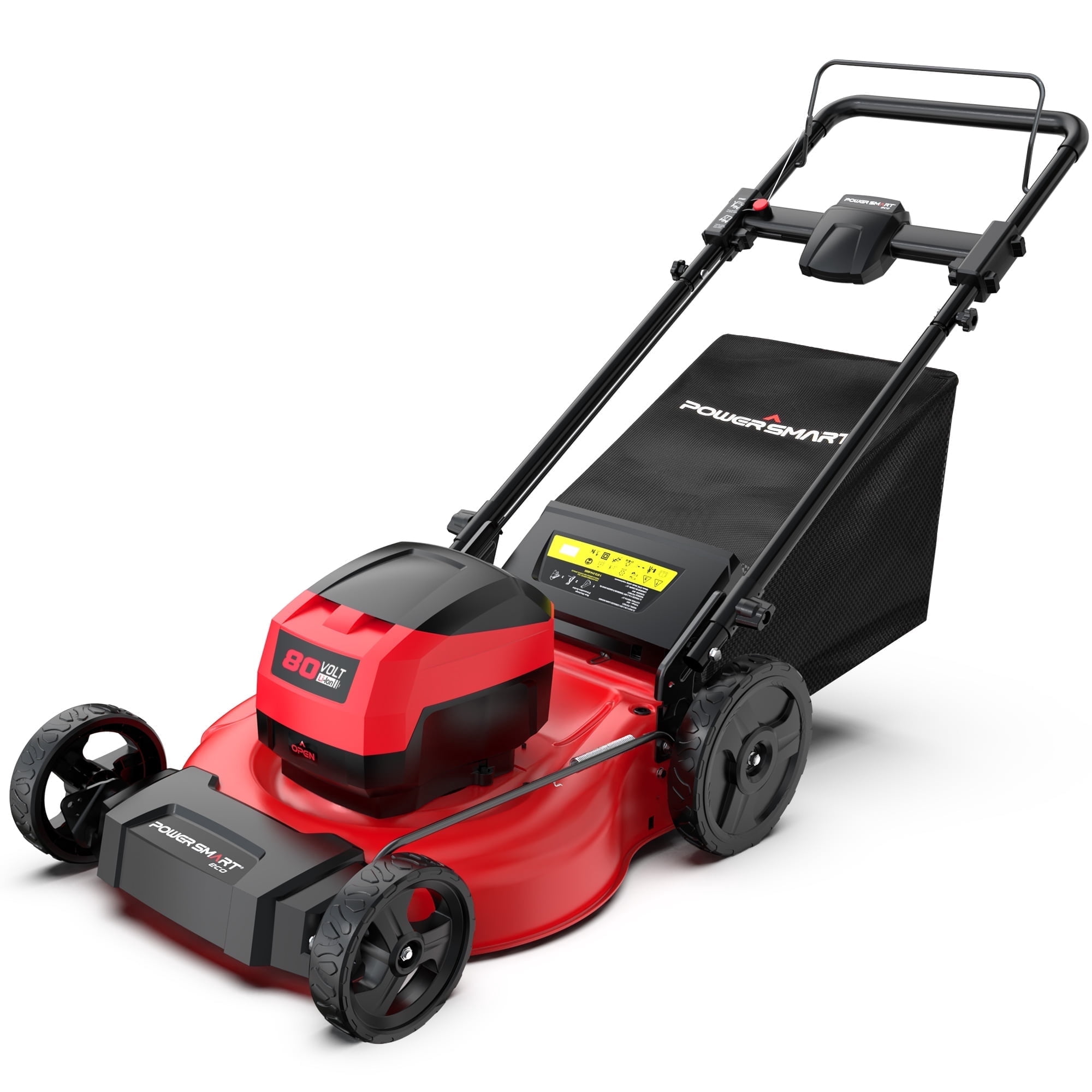 PowerSmart 80V MAX 21 in Cordless Lawn Mower, 3-in-1 Brushless Electric Mower with 6.0Ah Battery and Charger (Red, 21 in) 1jo7t