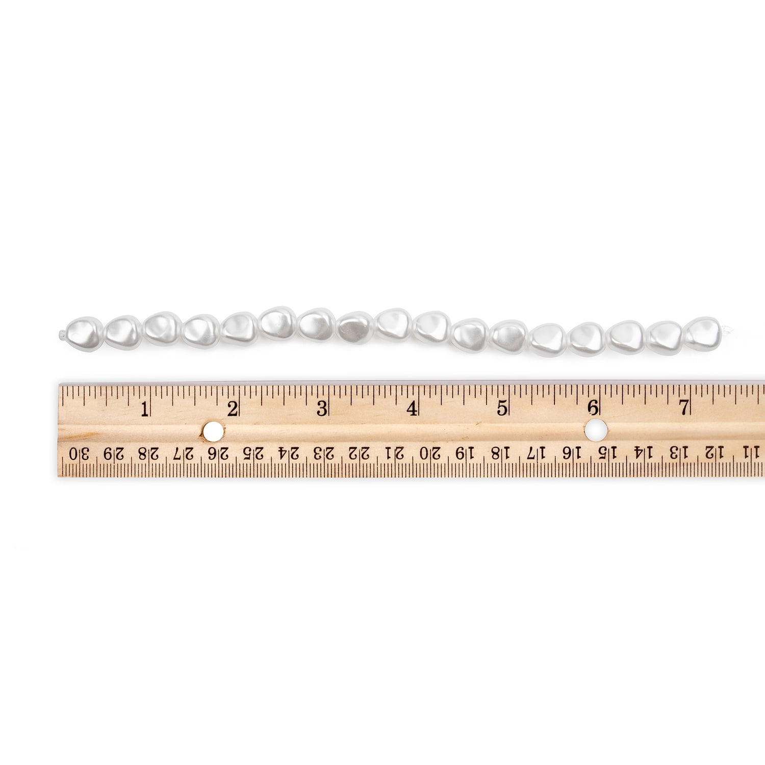 Cousin DIY Faux Keshi Pearl Bead Strand for Jewelry Making (White, 7.5 in, 17 Pieces) rpwd7