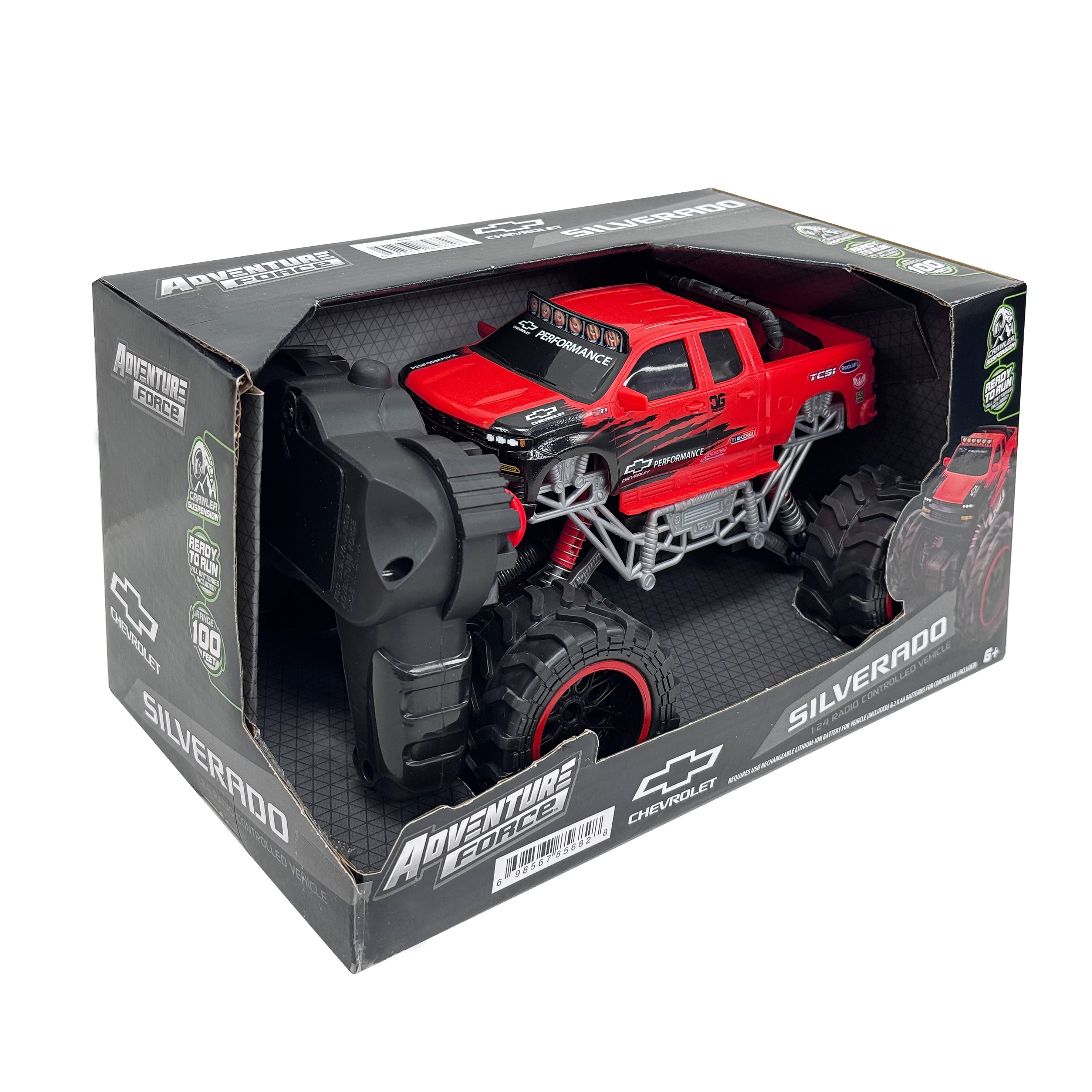 Adventure Force Silverado 4x4 Radio Control Truck (Red, 1:24 Scale) j4hq5