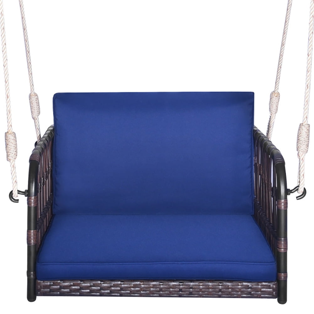 Spaco Hanging Porch Swing Chair with Cushions (Navy, 1-Seater) cnq9d