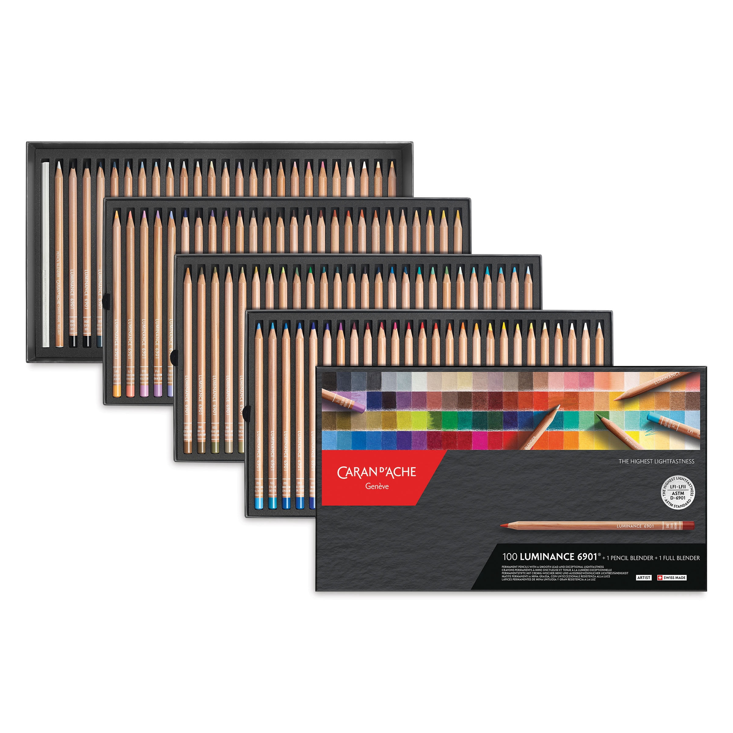 Caran d'Ache Luminance Colored Pencils Professional Artist Grade (Assorted Colors, 100 Count) n4buv