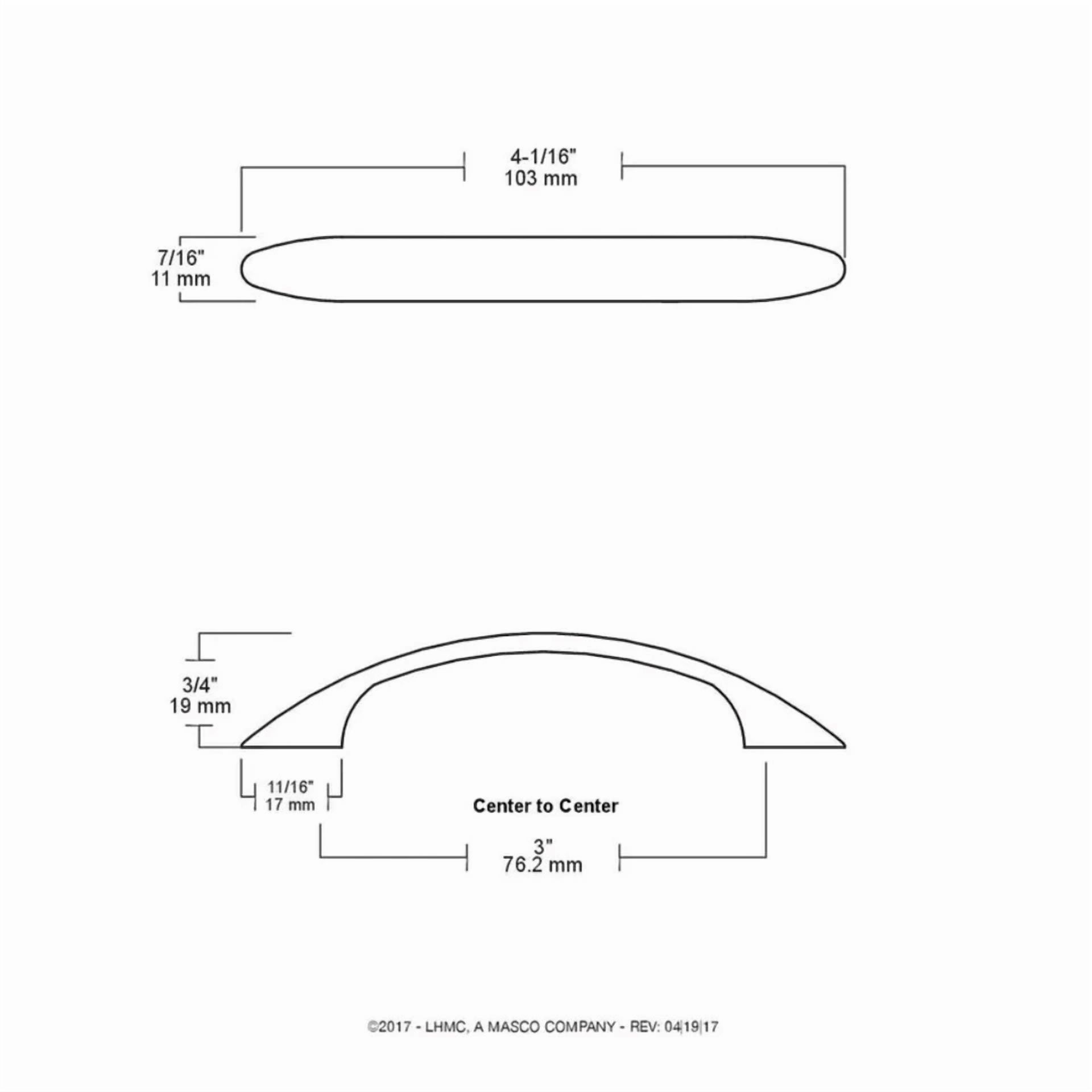 Flint Ethan Arch Cabinet Pull Handle (Satin Nickel, 3 in Center to Center) 1xw13 - Image 3