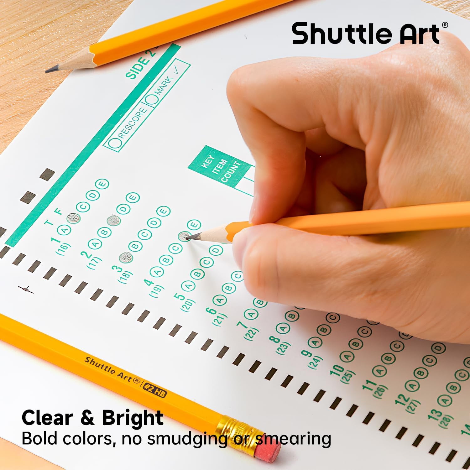 Shuttle Art #2 HB Wood-Cased Pencils, Pre-Sharpened Graphite Pencils with Erasers (Yellow, 350 Pack) aubum - Image 7