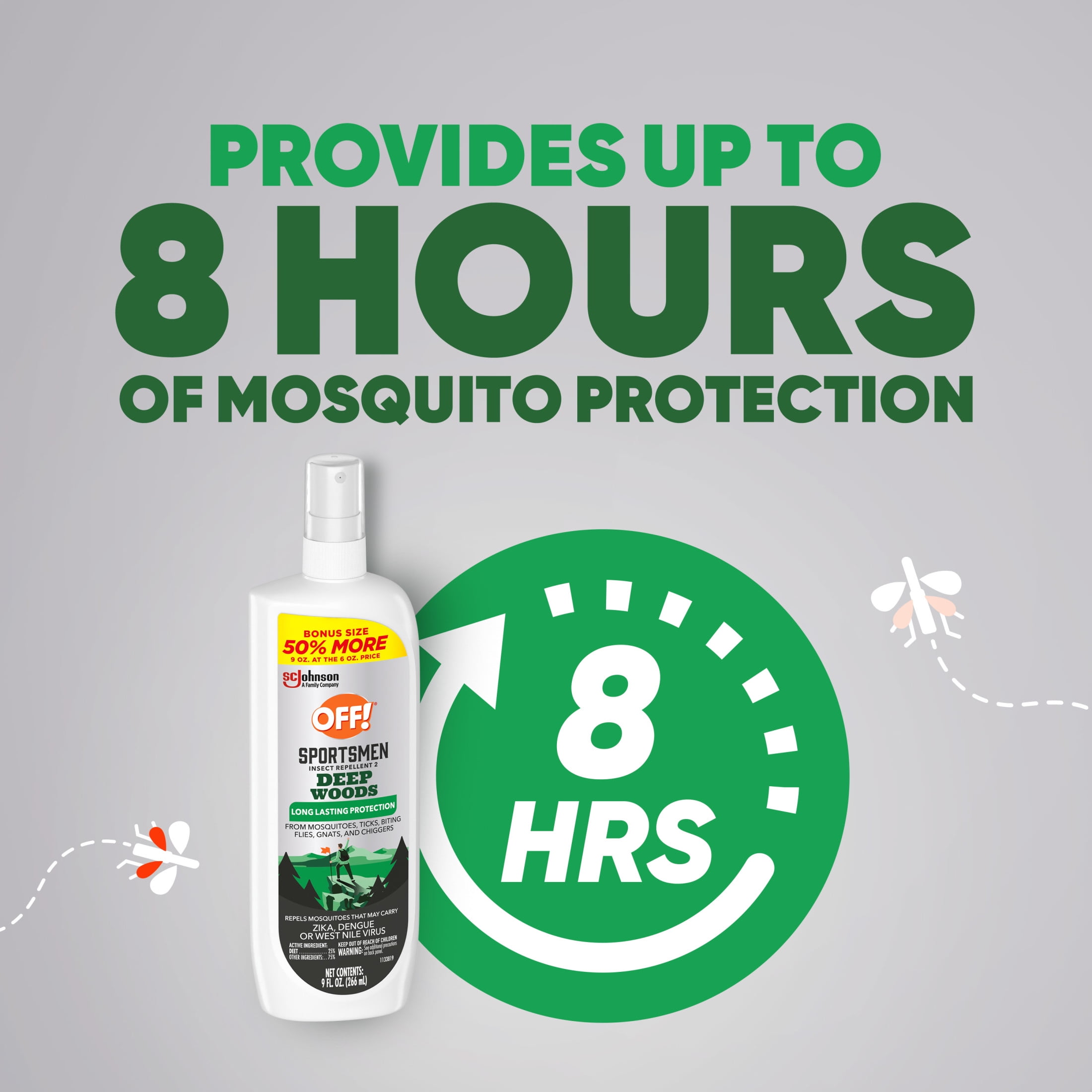 OFF! Deep Woods Sportsmen Insect Repellent, Long-Lasting Mosquito and Tick Protection (9 oz) 3ofex