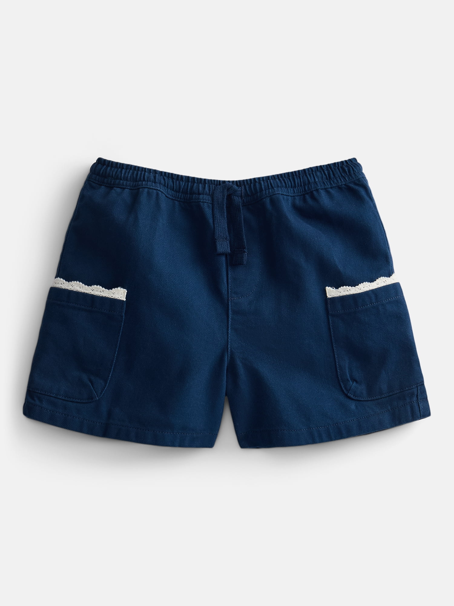 Wonder Nation Little Girls Pull On Cotton Shorts (Blue, Size 4-10) t76oh