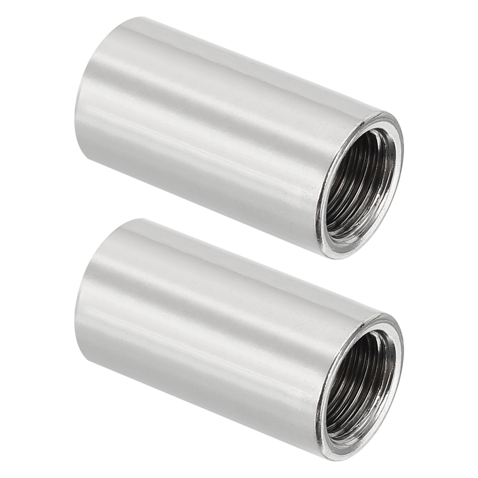 Uxcell Stainless Steel Pipe Coupling, Straight Connector Adapter for Pump Accessories (Silver, 1/8 in x 1/8 in Female BSP, 2 Pack) 6cde6