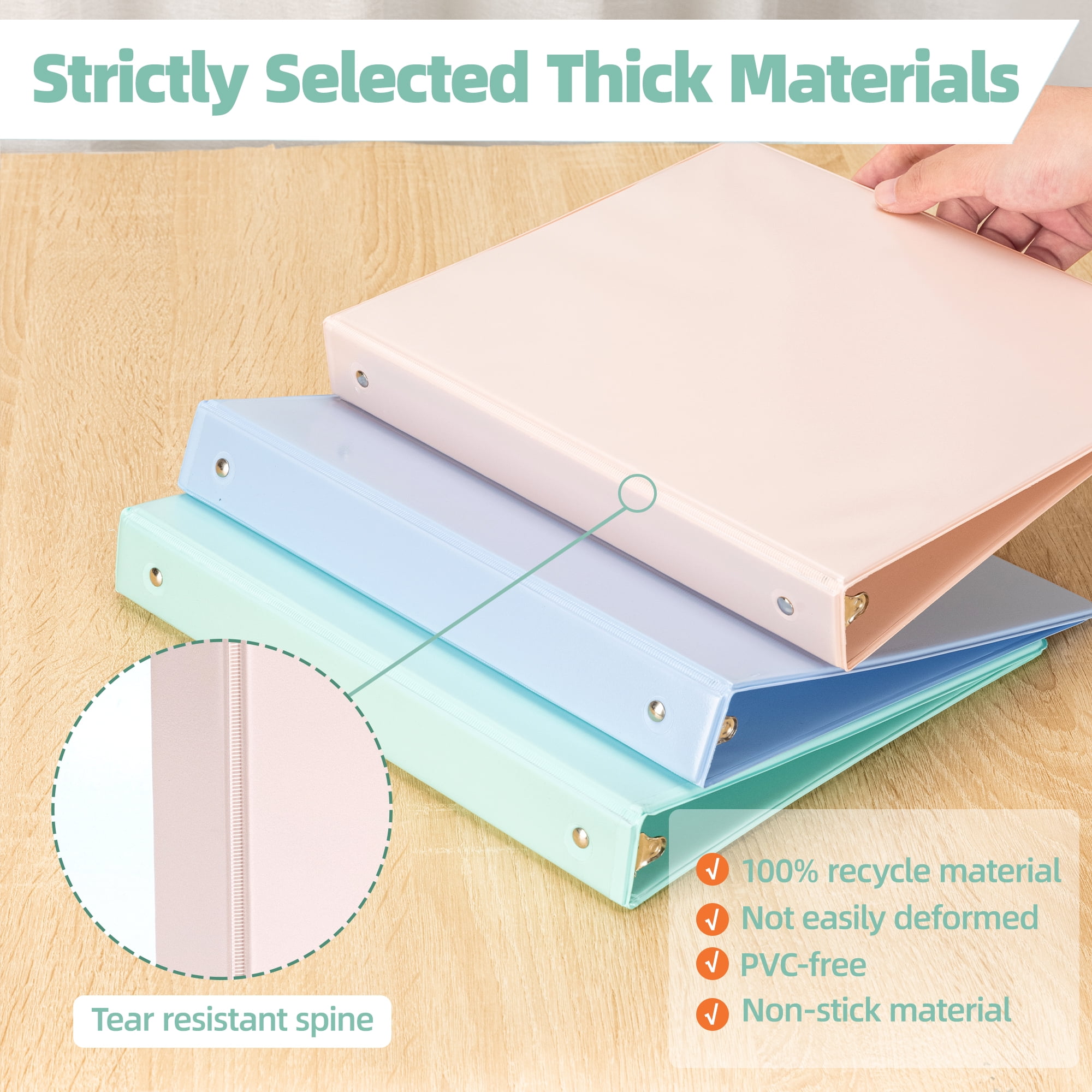 Deli 3-Ring Binder, Economy Round Ring View Binder with Interior Pockets (Mixed Colors, 12-Pack, 1 in) p0p0b