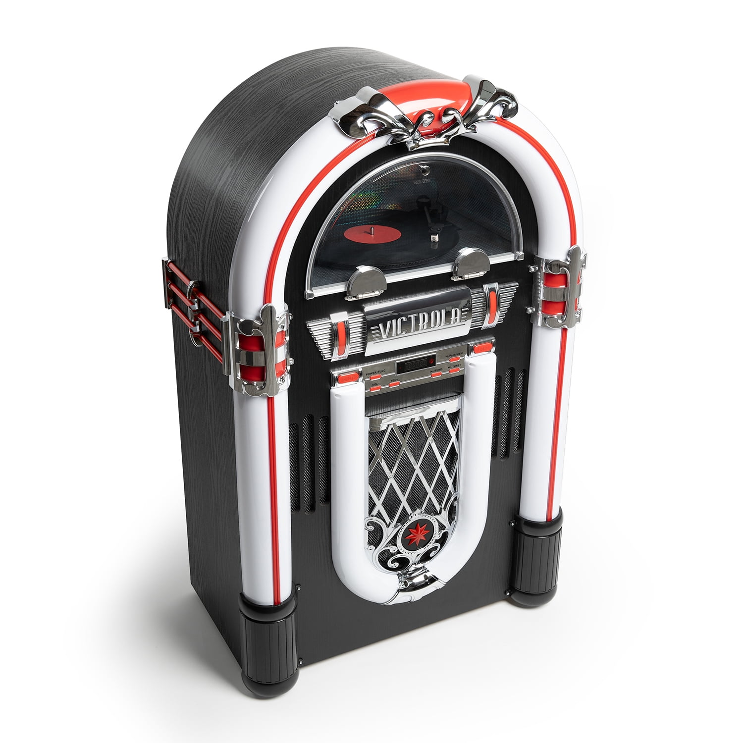 Victrola Mayfield Full-Size Jukebox Record Player with Bluetooth and LED Lighting (Black) oyvnt