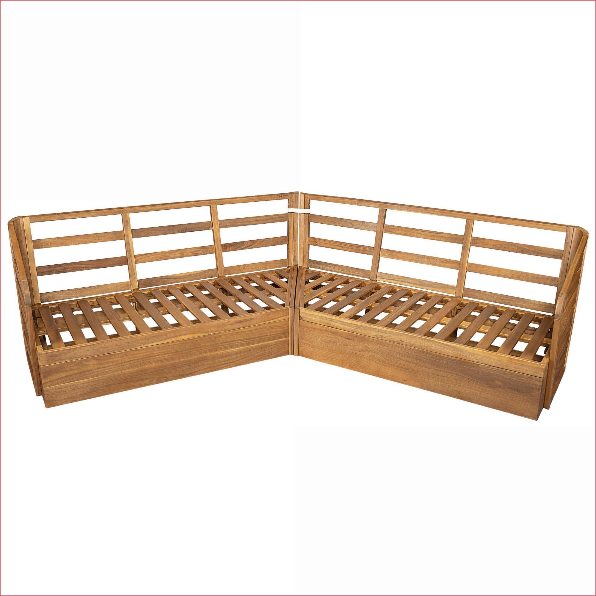 Naturefalls Outdoor Sectional Sofa, 2-Piece Patio Seating Set with Acacia Wood Frame (Beige, 2-Piece Set) nzhsa