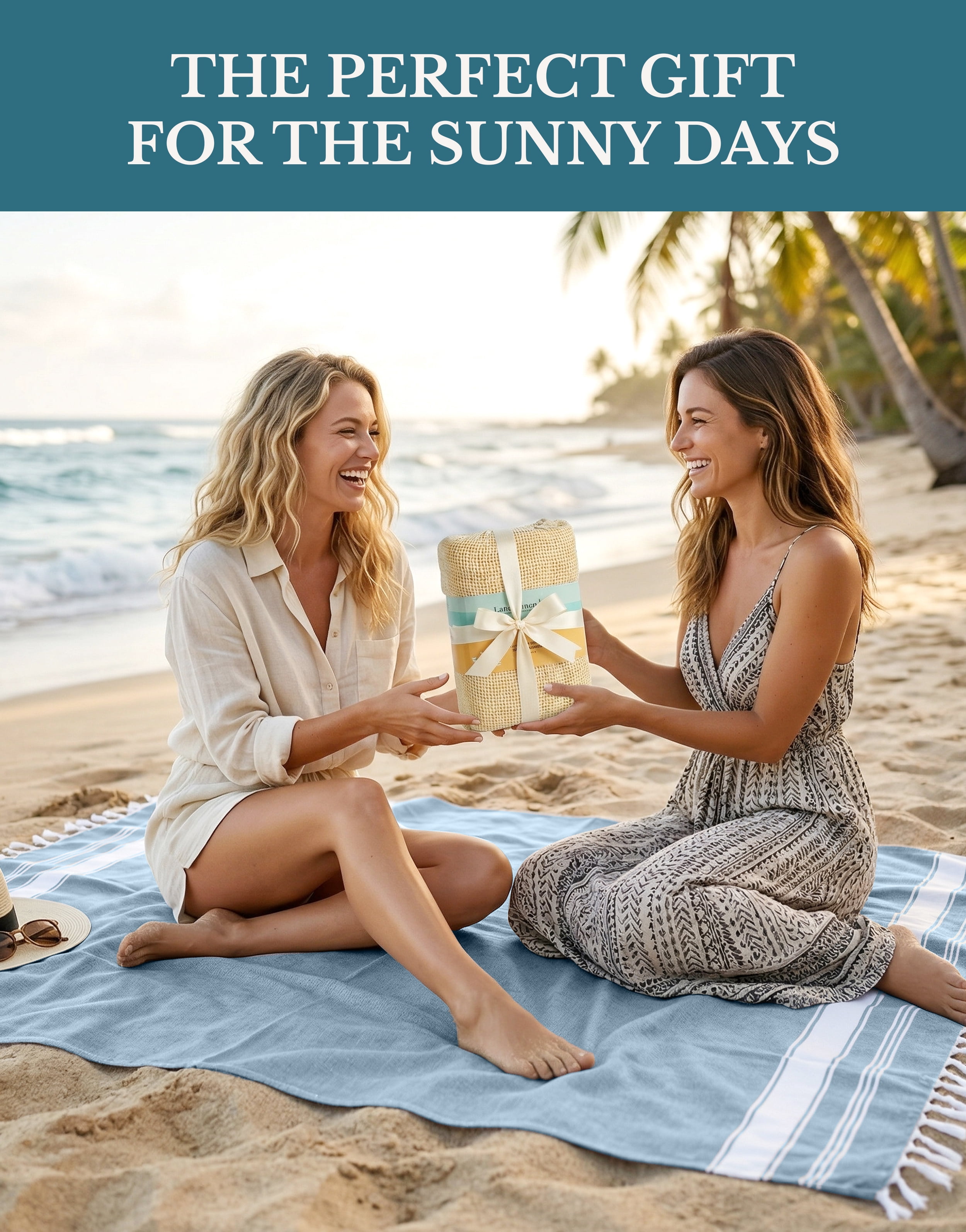 Casa Platino Beach Towels, Lightweight Sand-Free Quick-Dry Cotton Pool Towels (Sky Blue, 39 in x 71 in, 2 Pack) pso1u