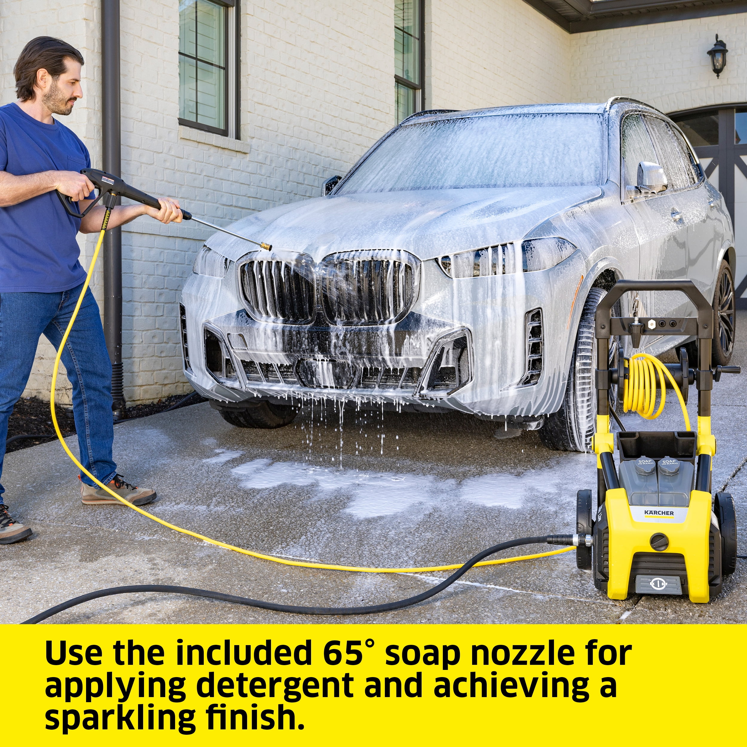 Karcher K2300PS Electric Pressure Washer with Hose Reel and 4 Spray Nozzles (2300 PSI, 1.2 GPM) u9vuo