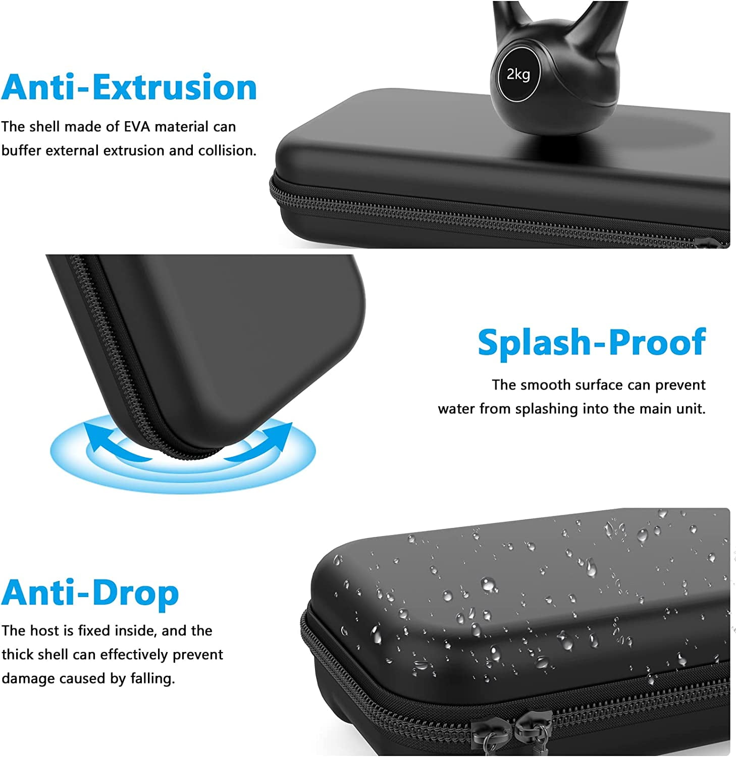 HEYSTOP Nintendo Switch Carrying Case, Protective Travel Organizer with 8 Game Card Slots (Black, 10.2 in x 4.7 in x 2.2 in) aursq